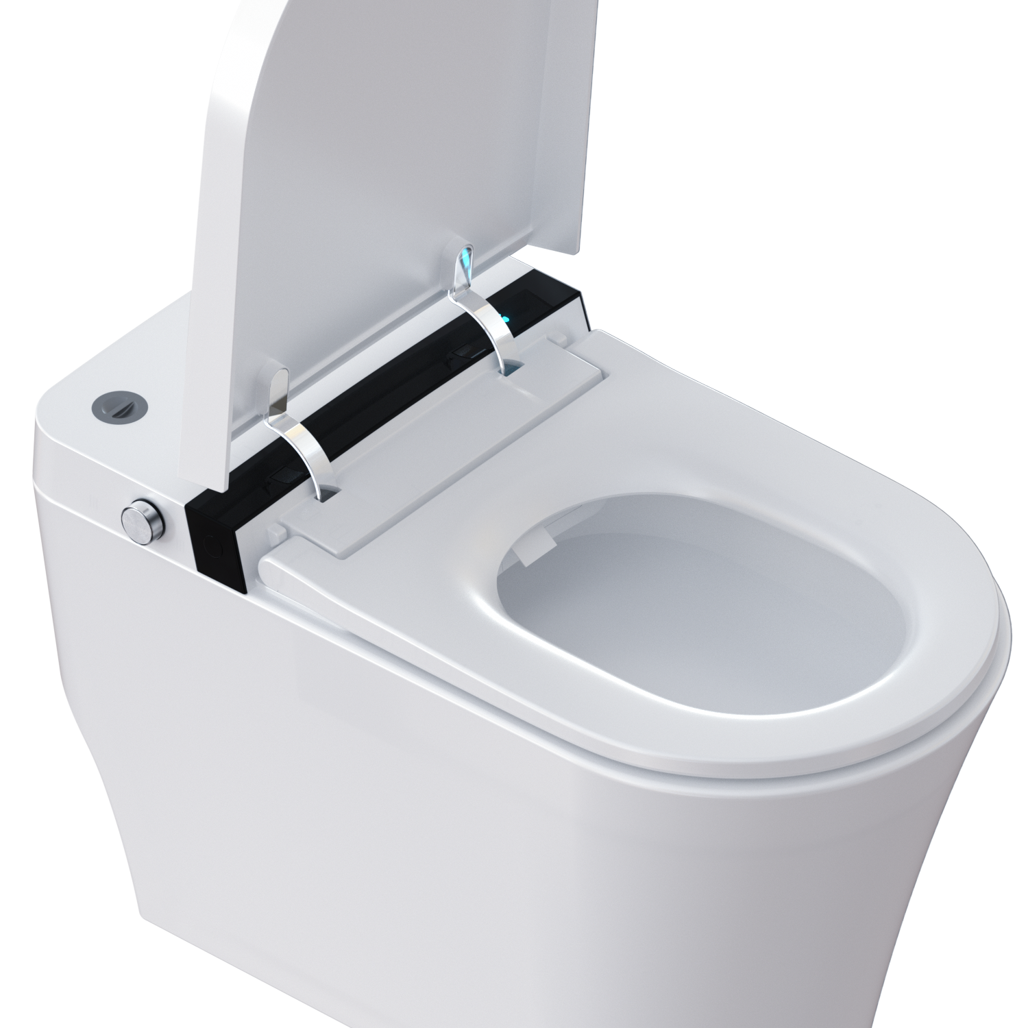 12 inch 1.28 GPF Vortex Siphonic U-shaped Smart Toilet in White Seat Included