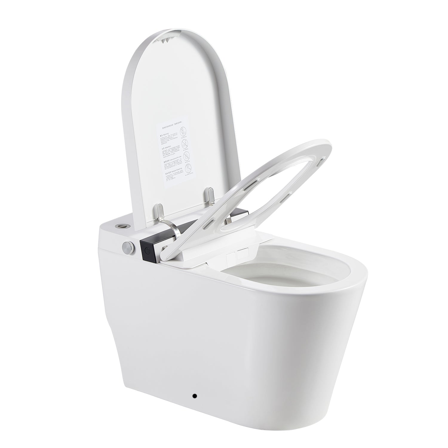 12 inch 1.28 GPF Vortex Siphonic U-shaped Smart Toilet in White Seat Included