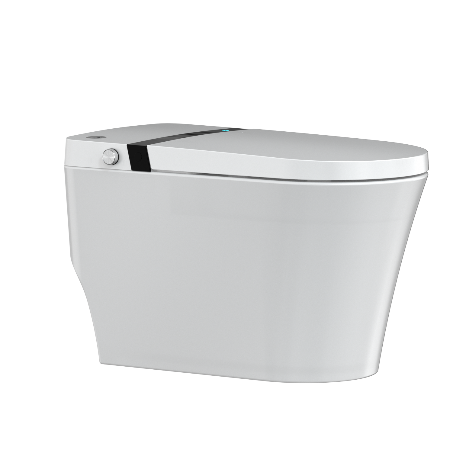 12 inch 1.28 GPF Vortex Siphonic U-shaped Smart Toilet in White Seat Included