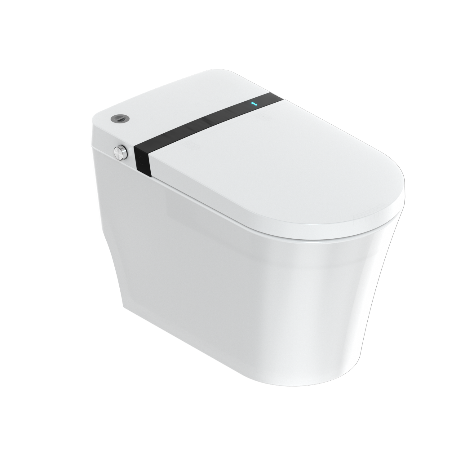 12 inch 1.28 GPF Vortex Siphonic U-shaped Smart Toilet in White Seat Included