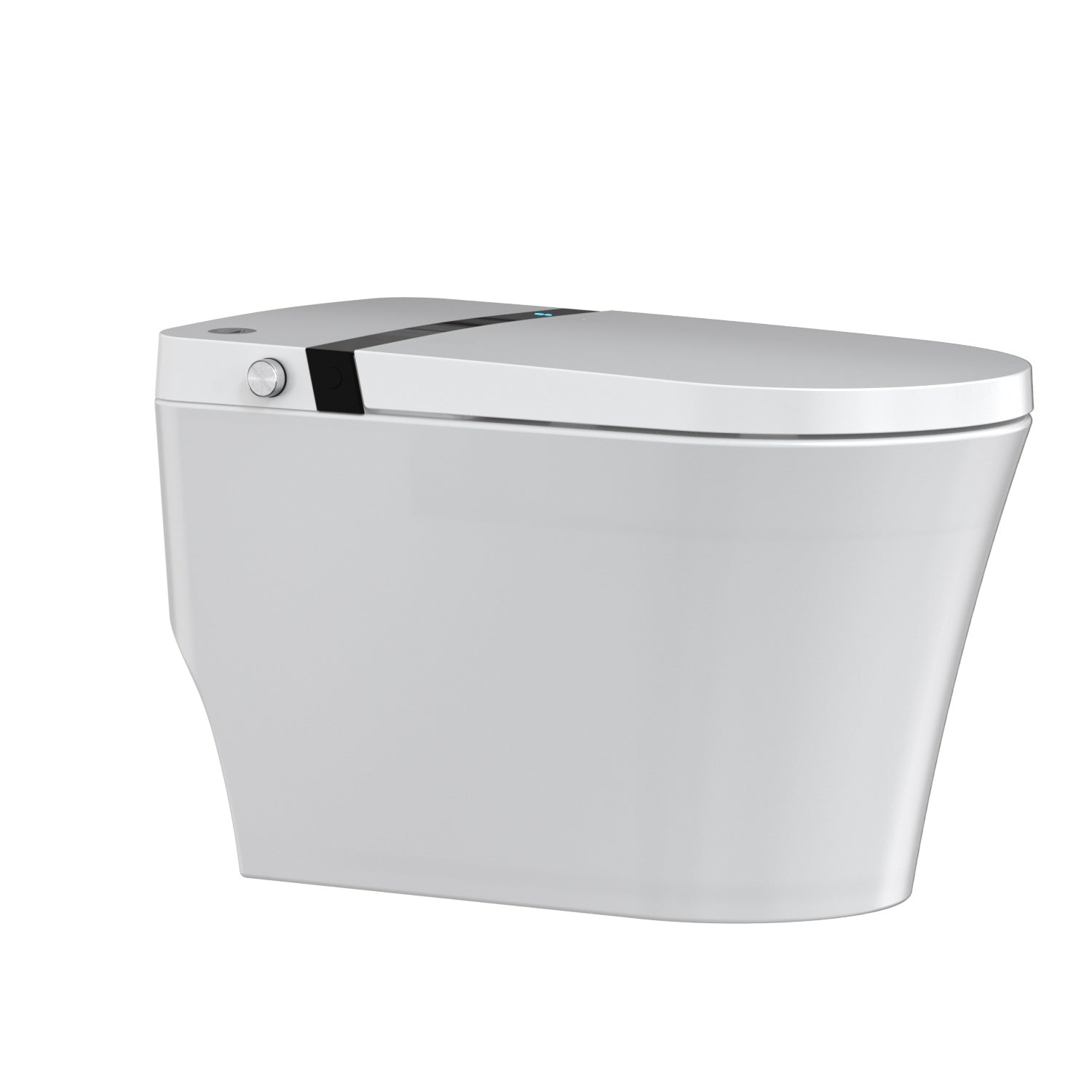 12 inch 1.28 GPF Vortex Siphonic U-shaped Smart Toilet in White Seat Included