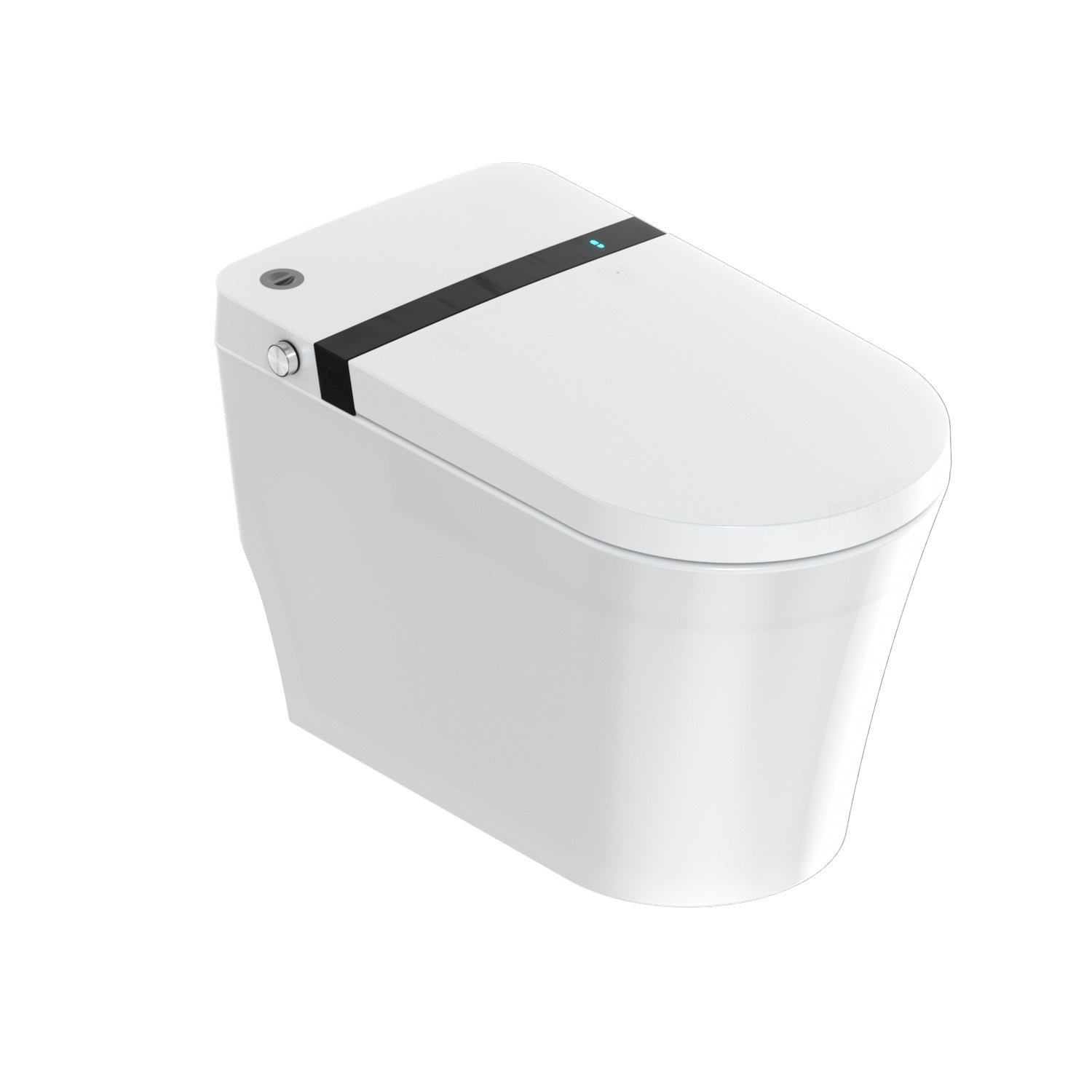 12 inch 1.28 GPF Vortex Siphonic U-shaped Smart Toilet in White Seat Included