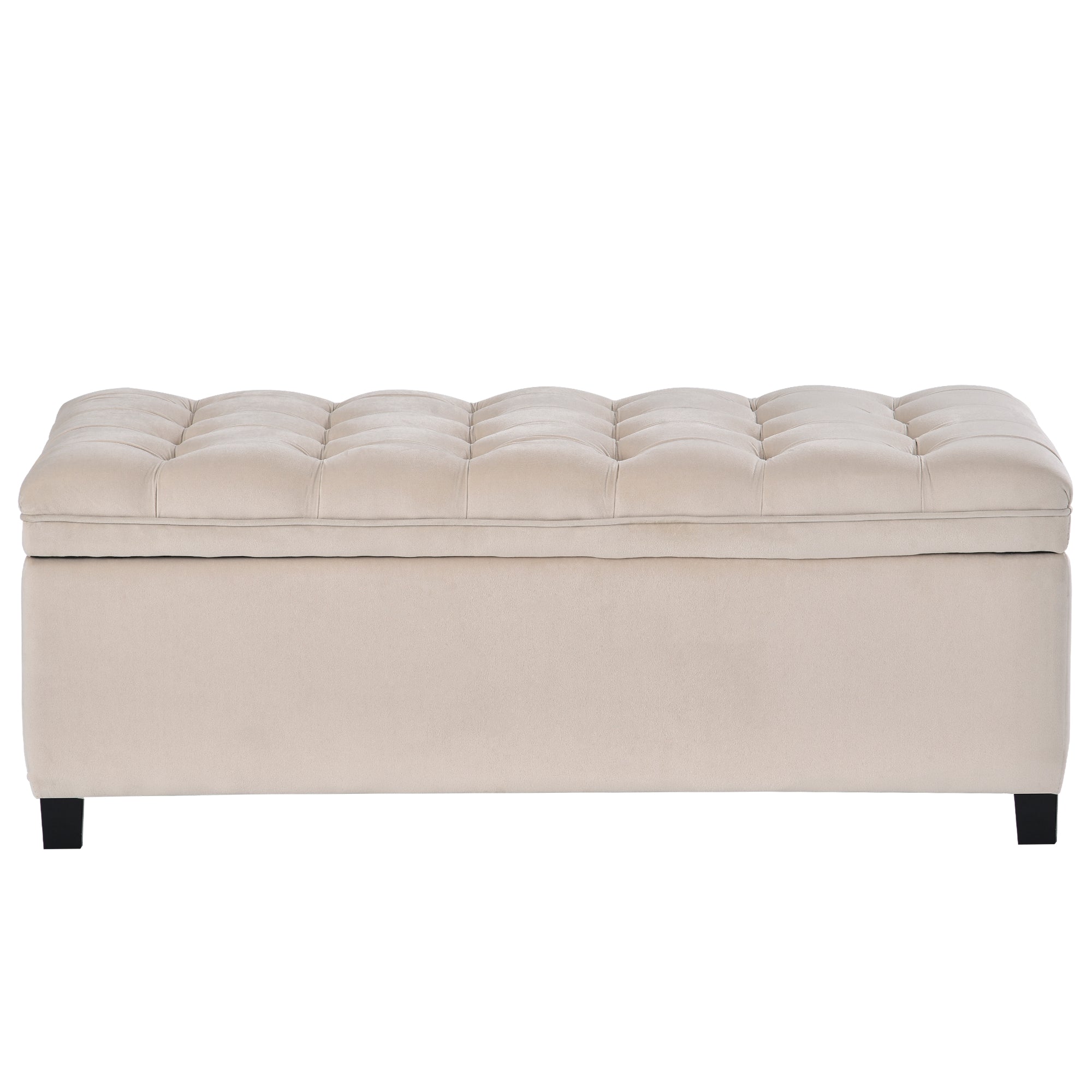 Upholstered Flip Top Storage Bench with Button Tufted Top