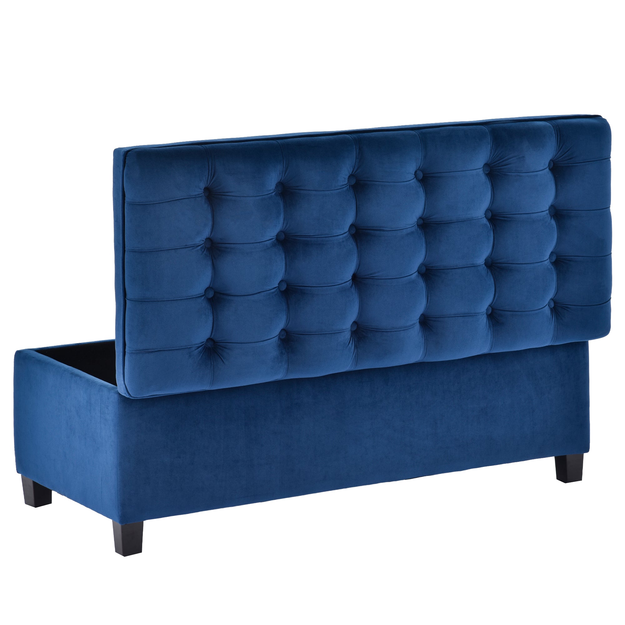 Upholstered Flip Top Storage Bench with Button Tufted Top