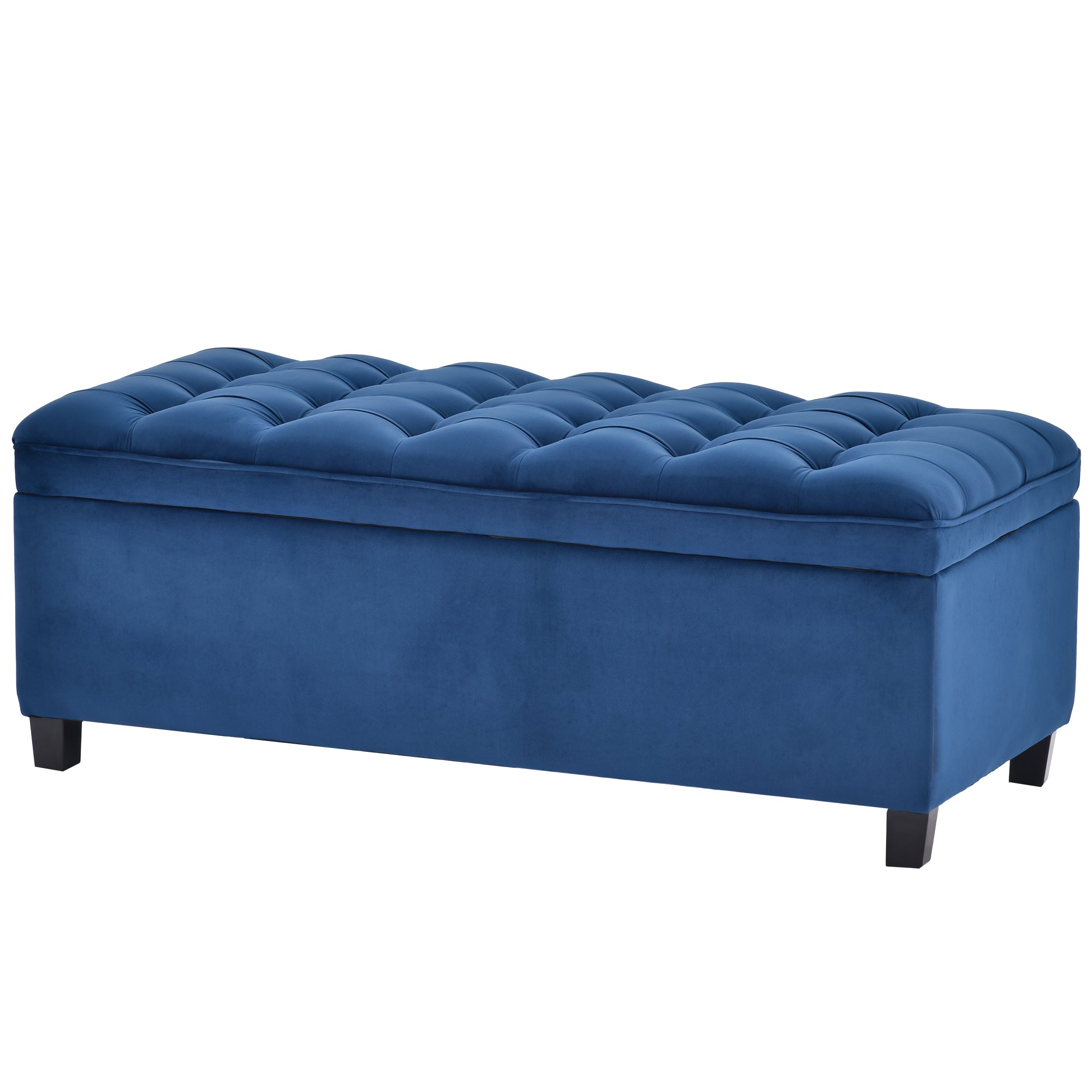 Upholstered Flip Top Storage Bench with Button Tufted Top