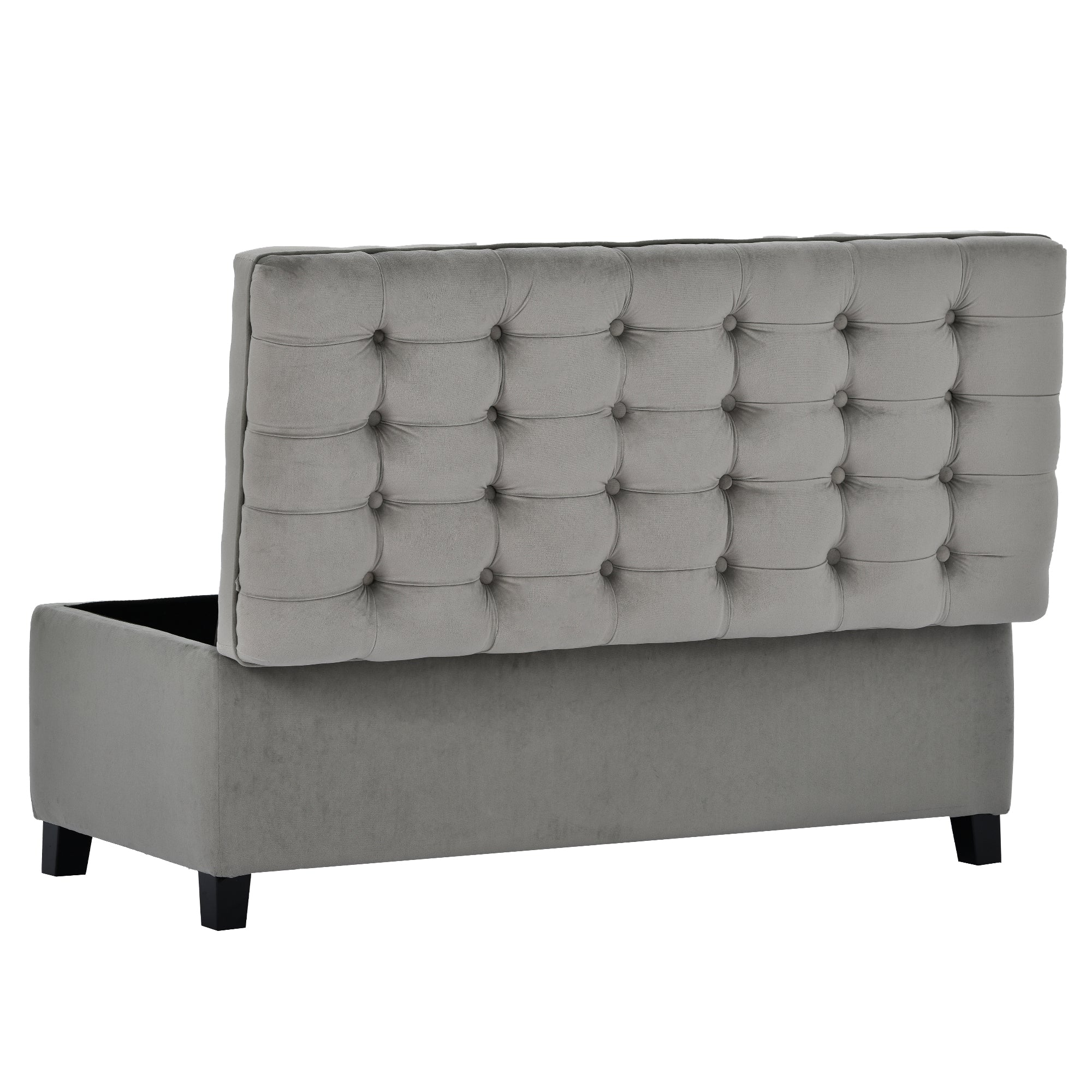 Upholstered Flip Top Storage Bench with Button Tufted Top