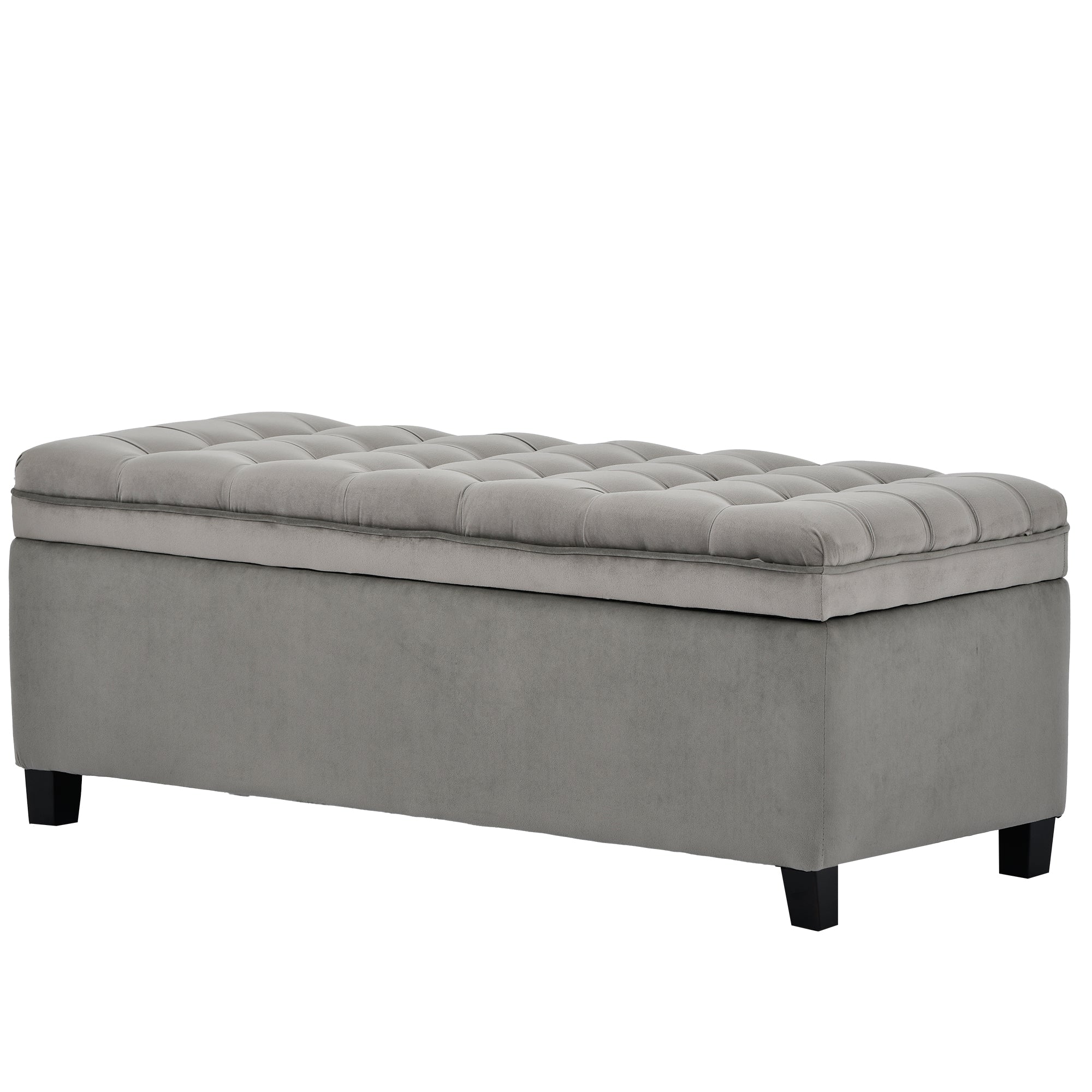 Upholstered Flip Top Storage Bench with Button Tufted Top