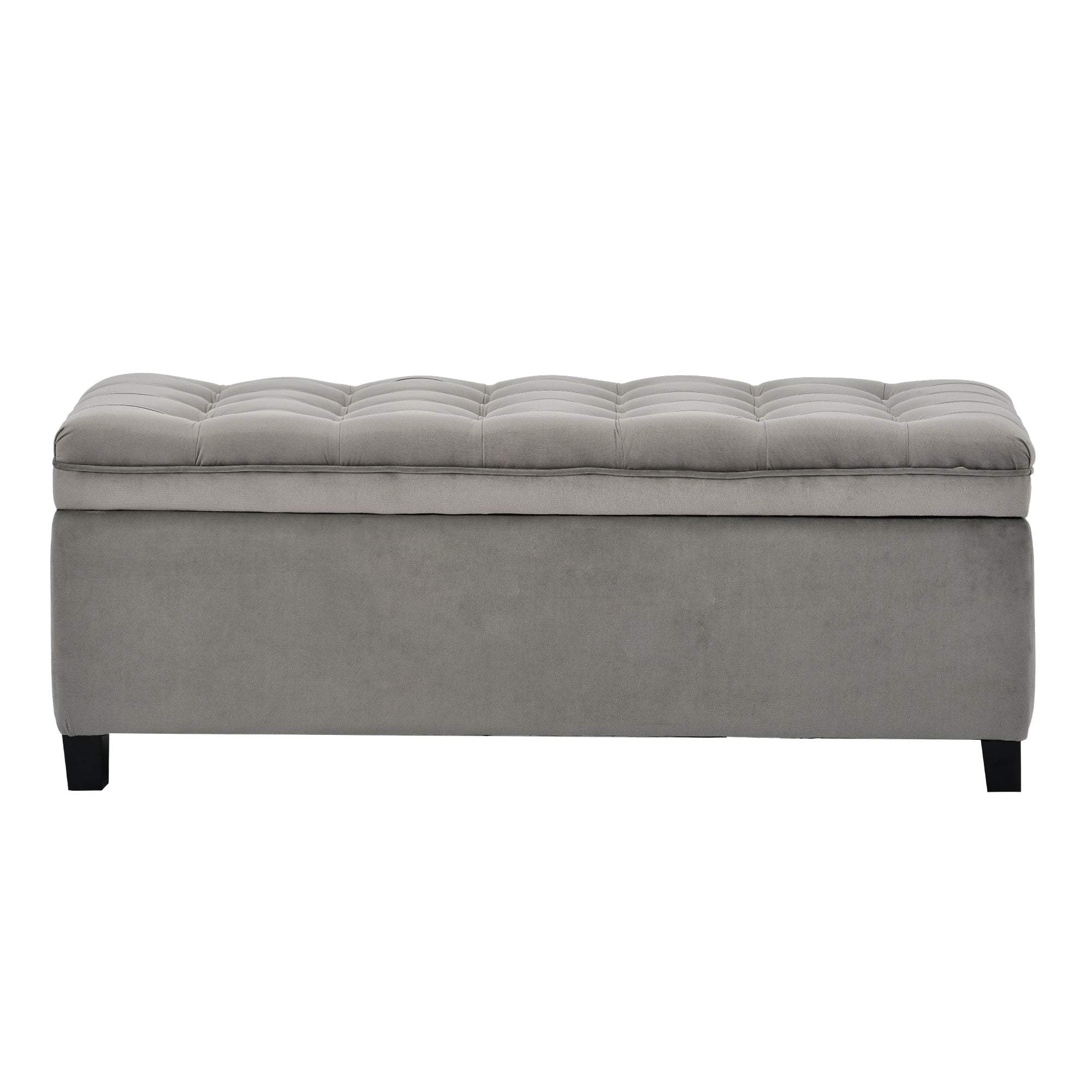 Upholstered Flip Top Storage Bench with Button Tufted Top