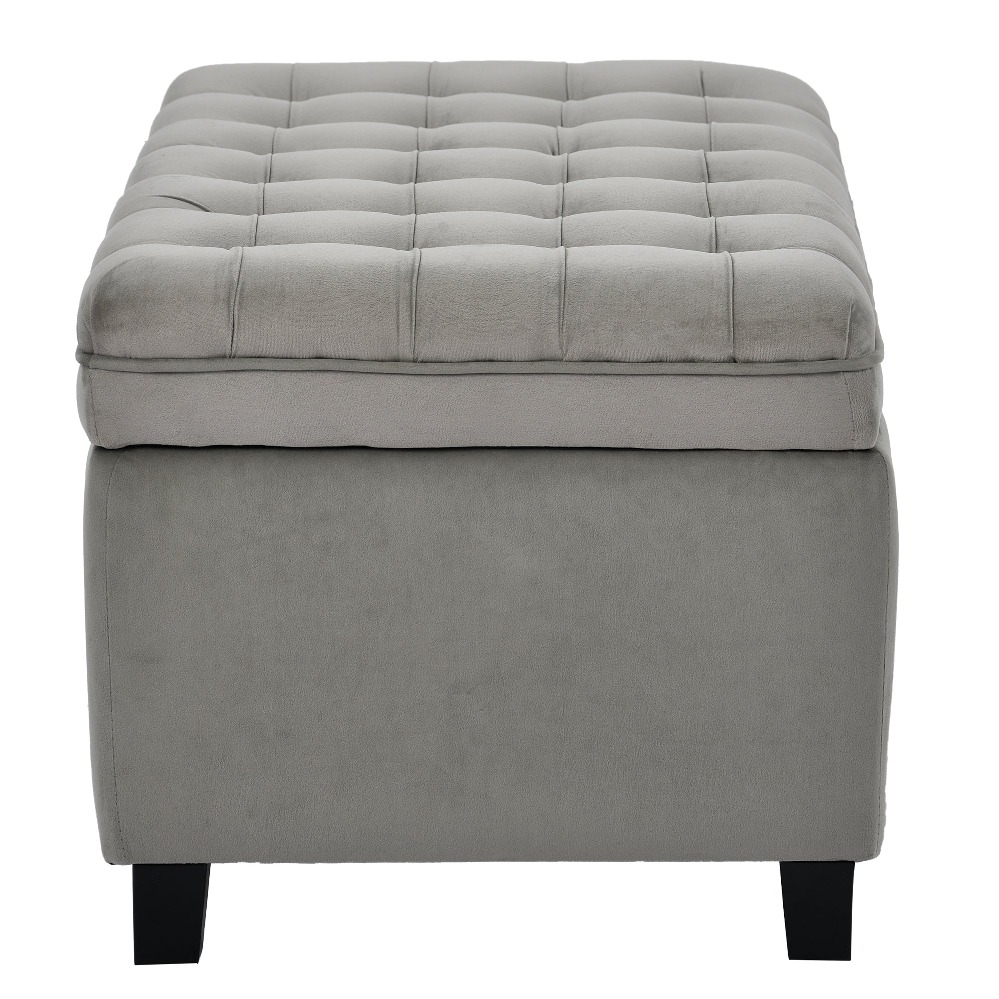 Upholstered Flip Top Storage Bench with Button Tufted Top