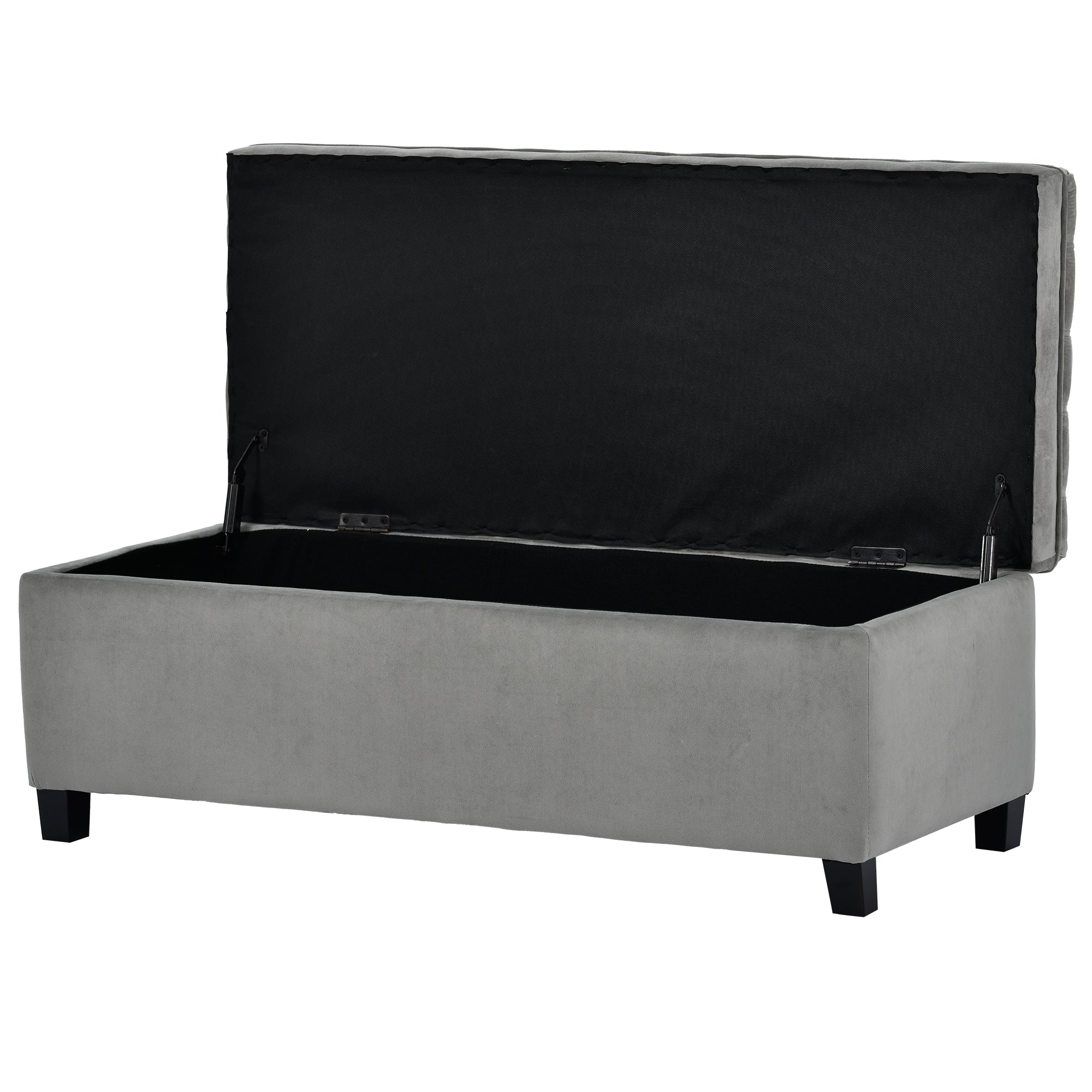 Upholstered Flip Top Storage Bench with Button Tufted Top