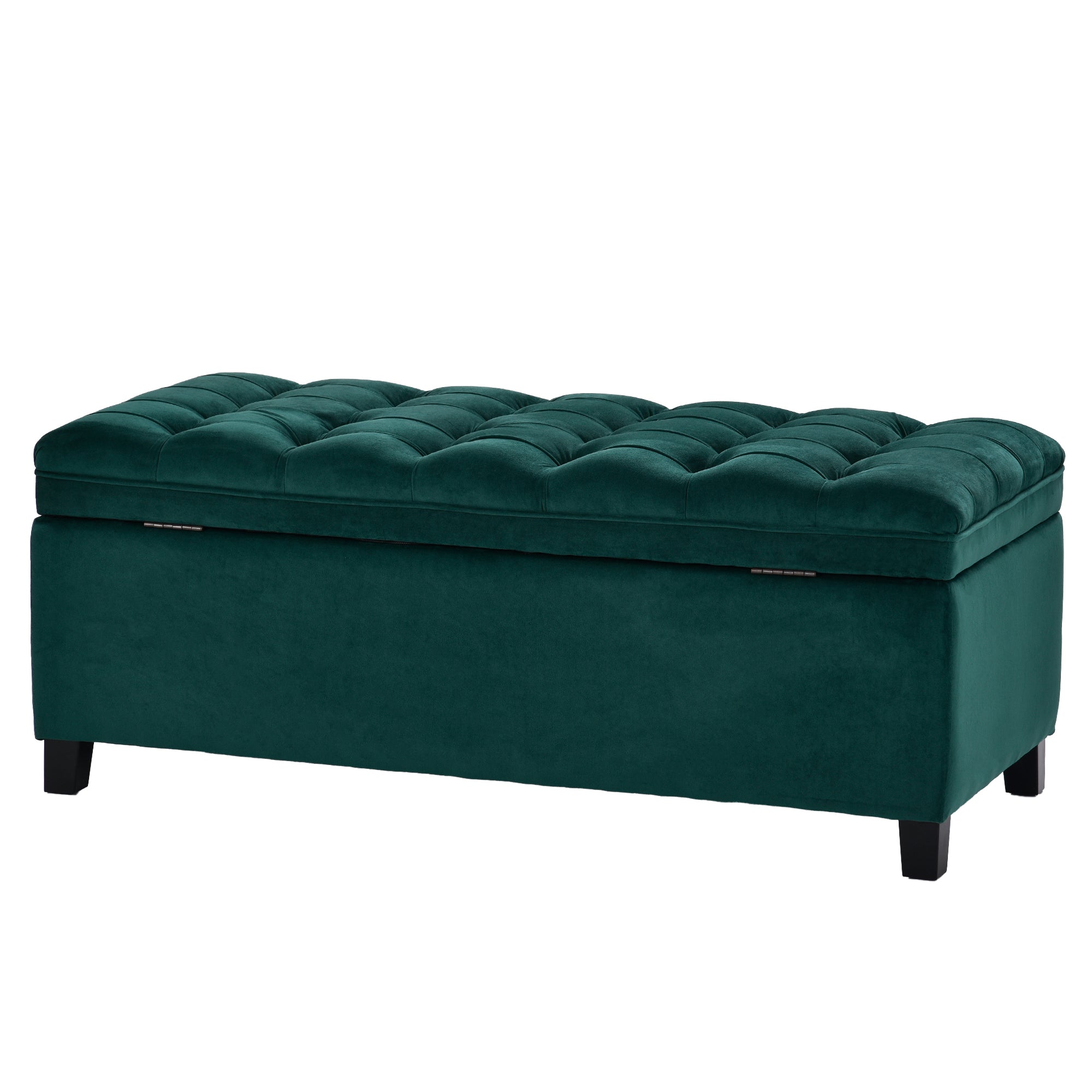 Upholstered Flip Top Storage Bench with Button Tufted Top