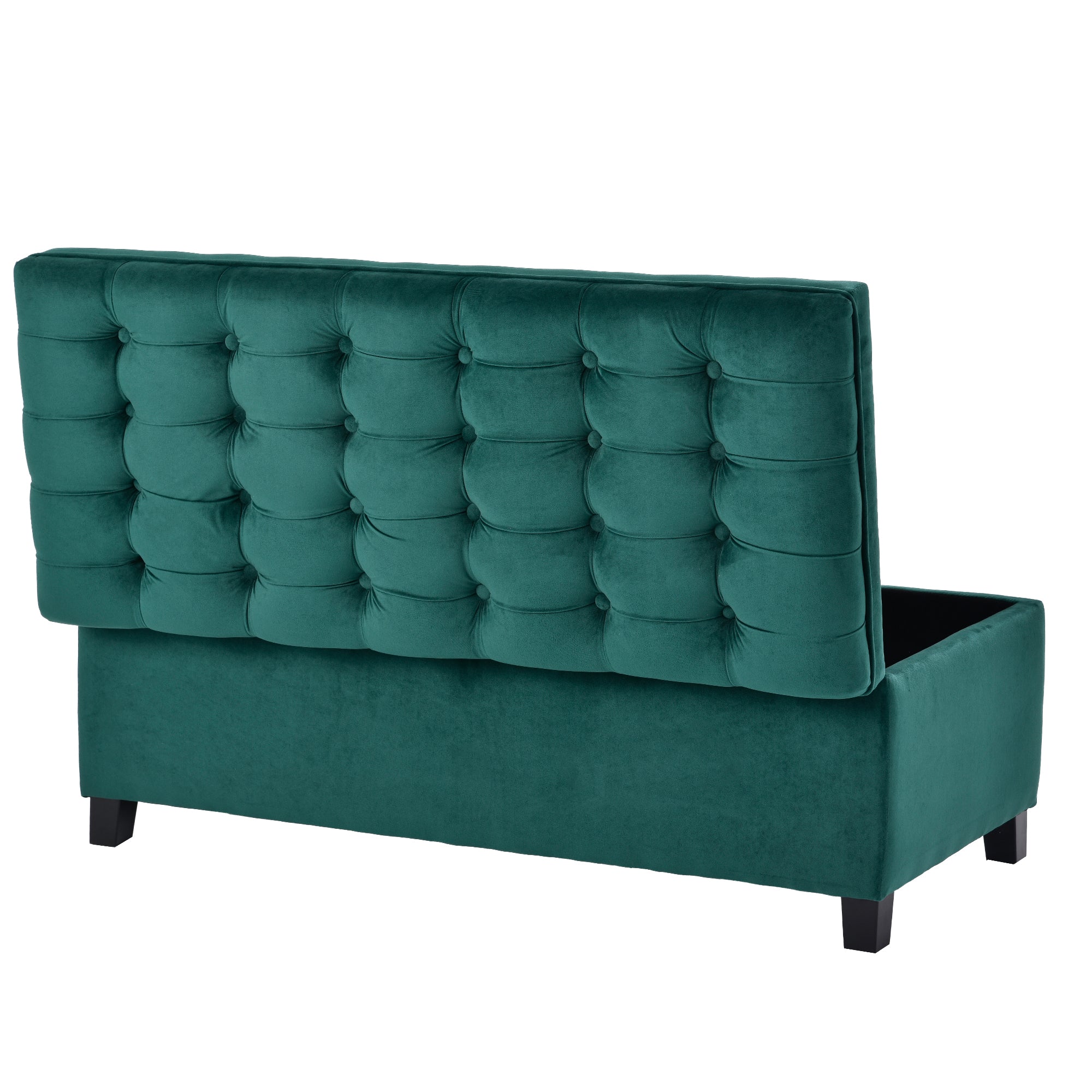 Upholstered Flip Top Storage Bench with Button Tufted Top