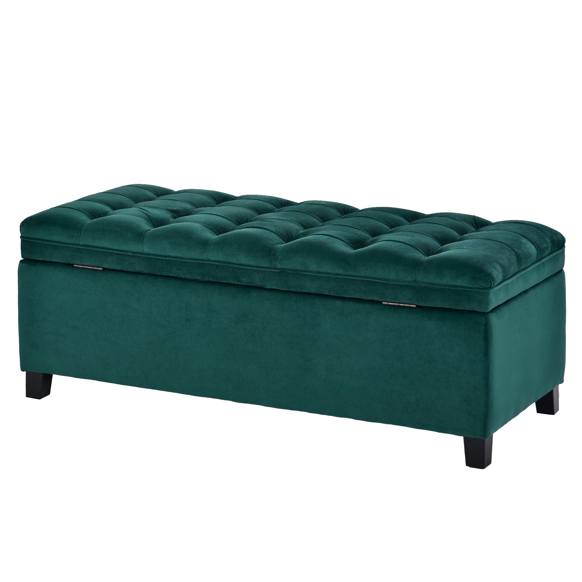 Upholstered Flip Top Storage Bench with Button Tufted Top