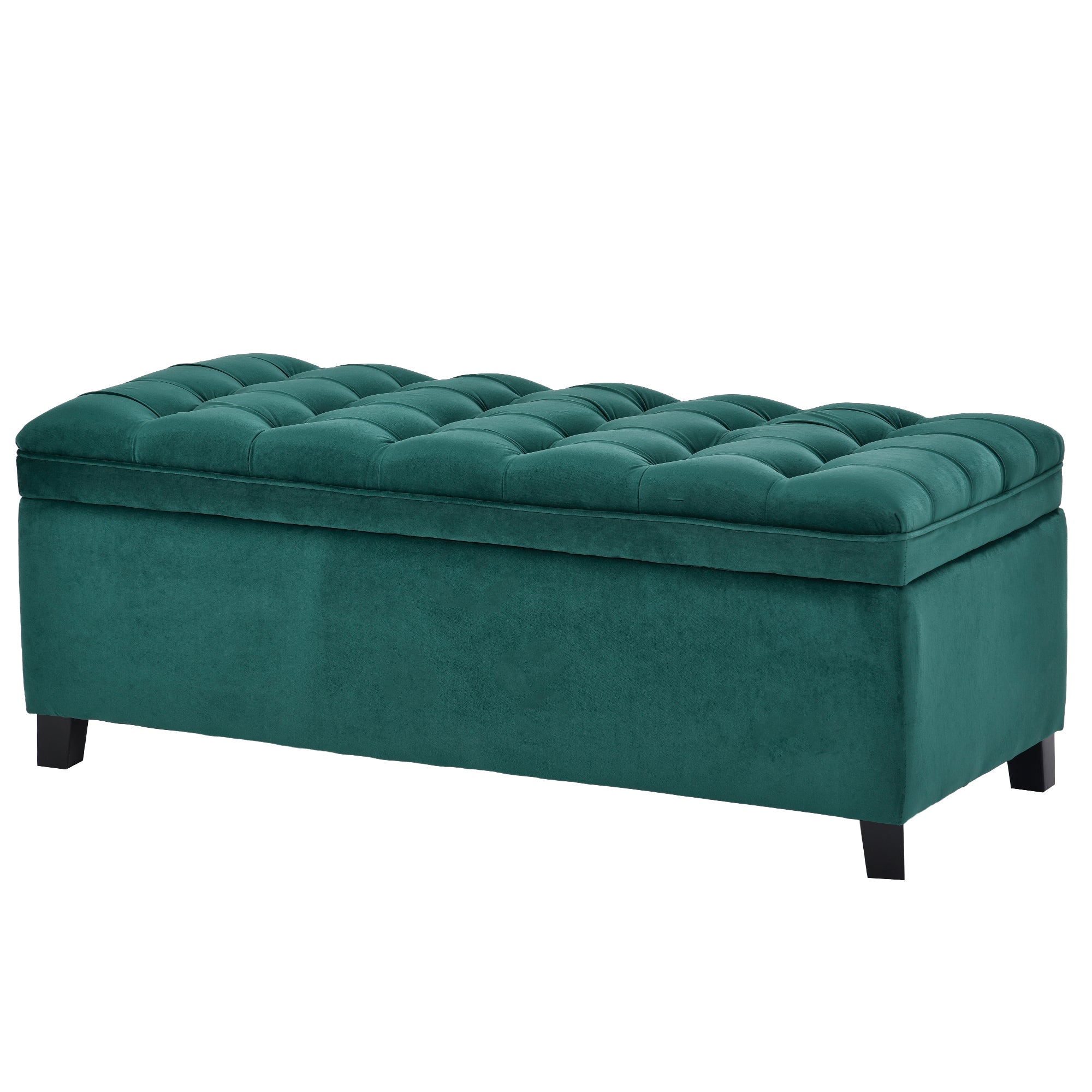 Upholstered Flip Top Storage Bench with Button Tufted Top