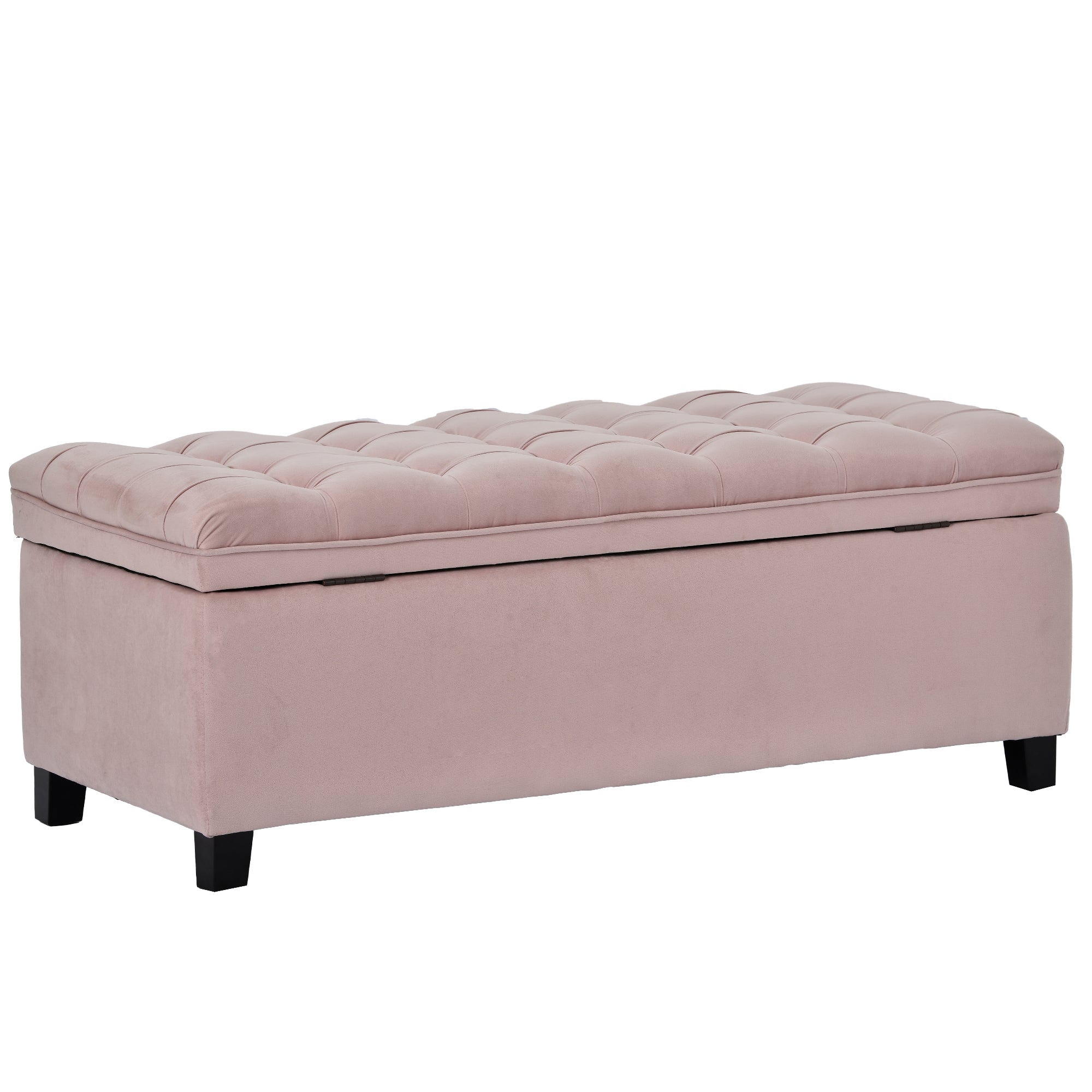 Upholstered Flip Top Storage Bench with Button Tufted Top