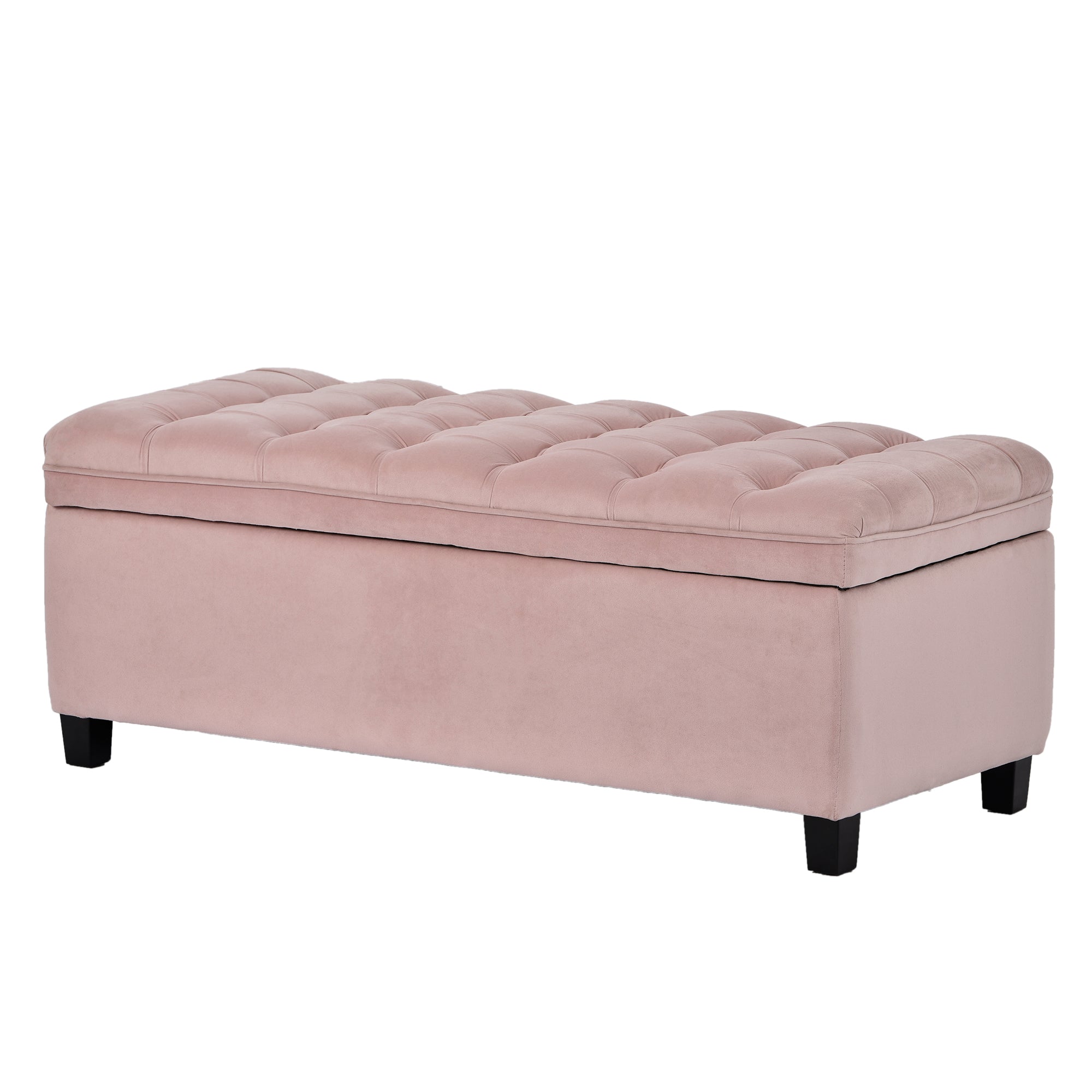 Upholstered Flip Top Storage Bench with Button Tufted Top