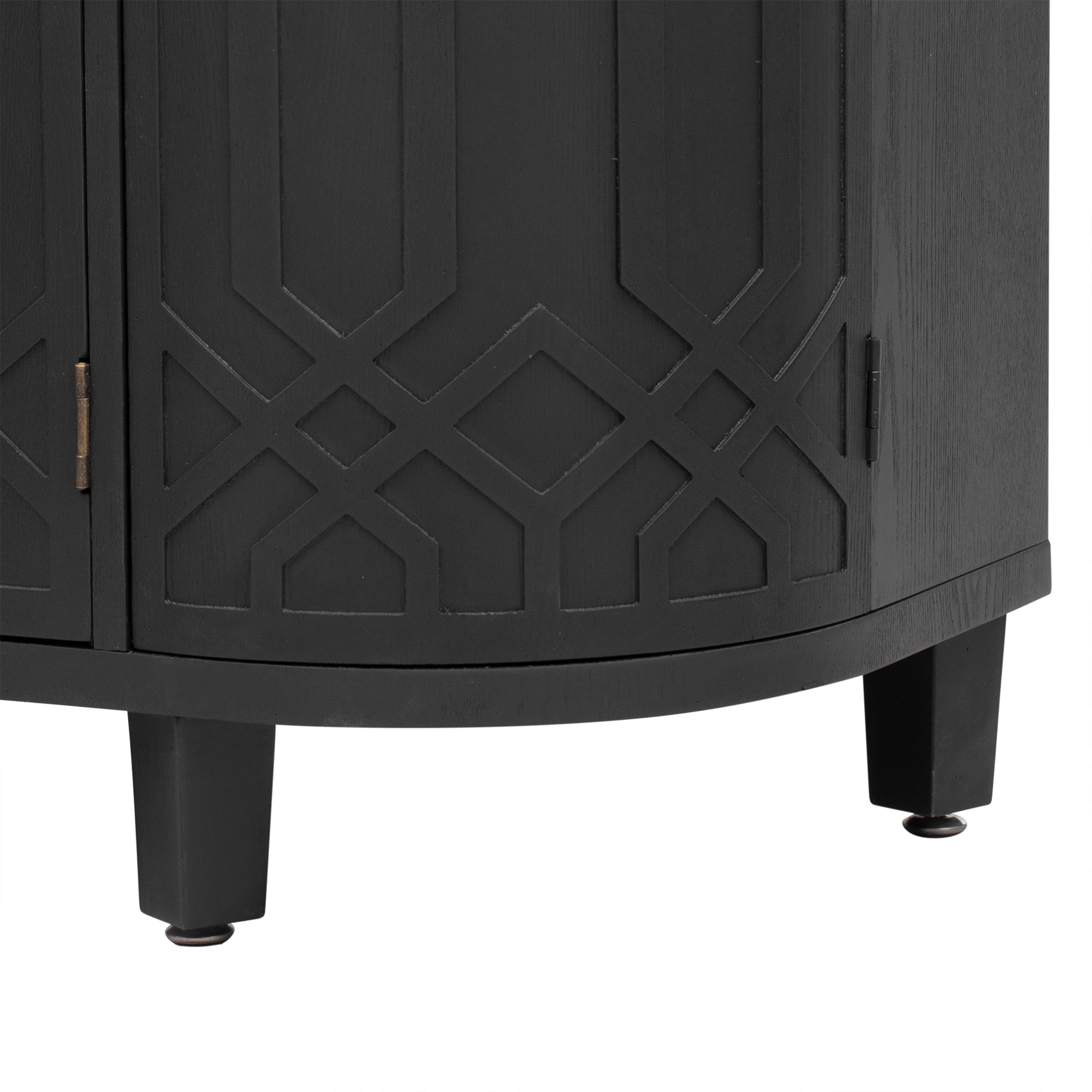 31.9" Tall MDF 4-door Curved Design Storage Cabinet