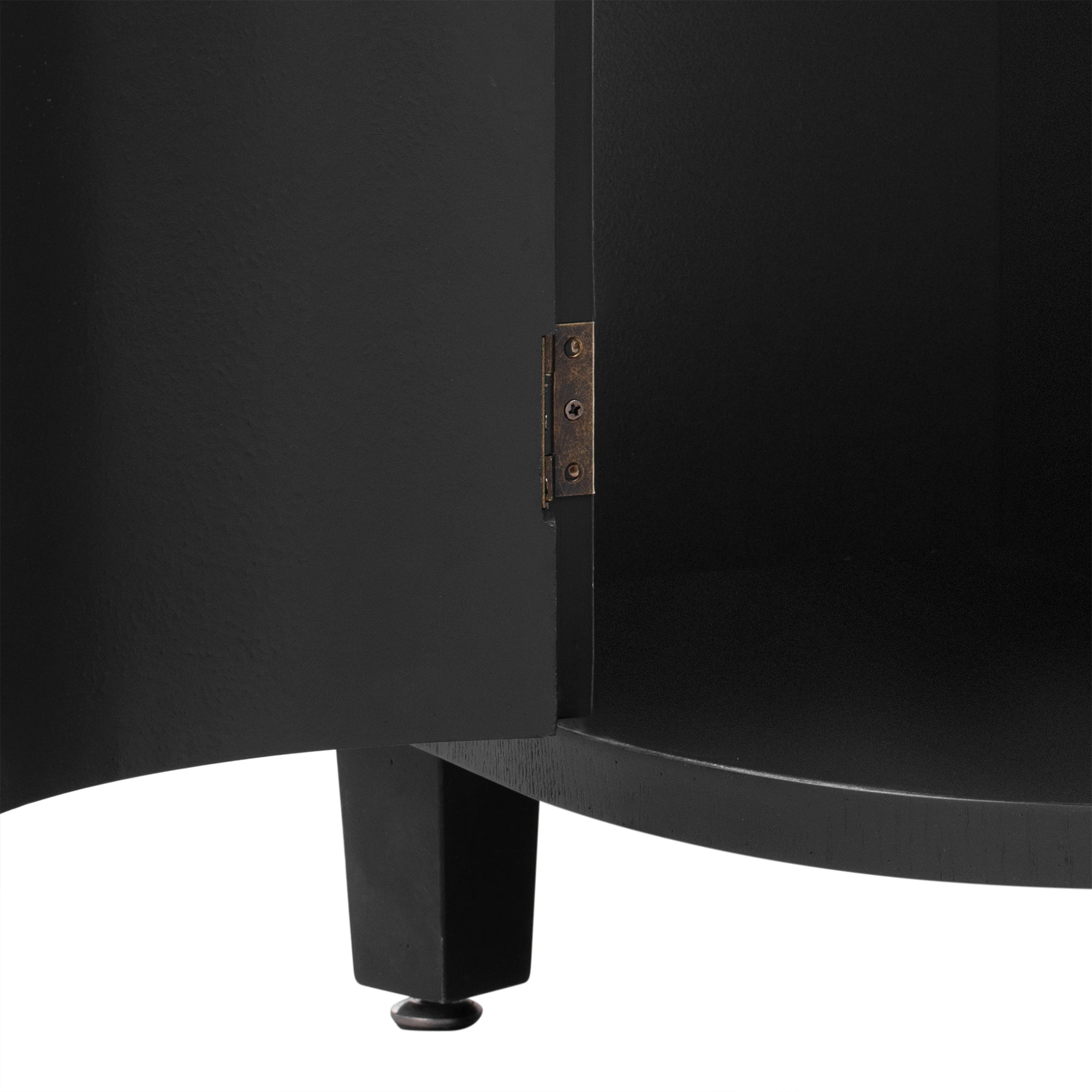 31.9" Tall MDF 4-door Curved Design Storage Cabinet