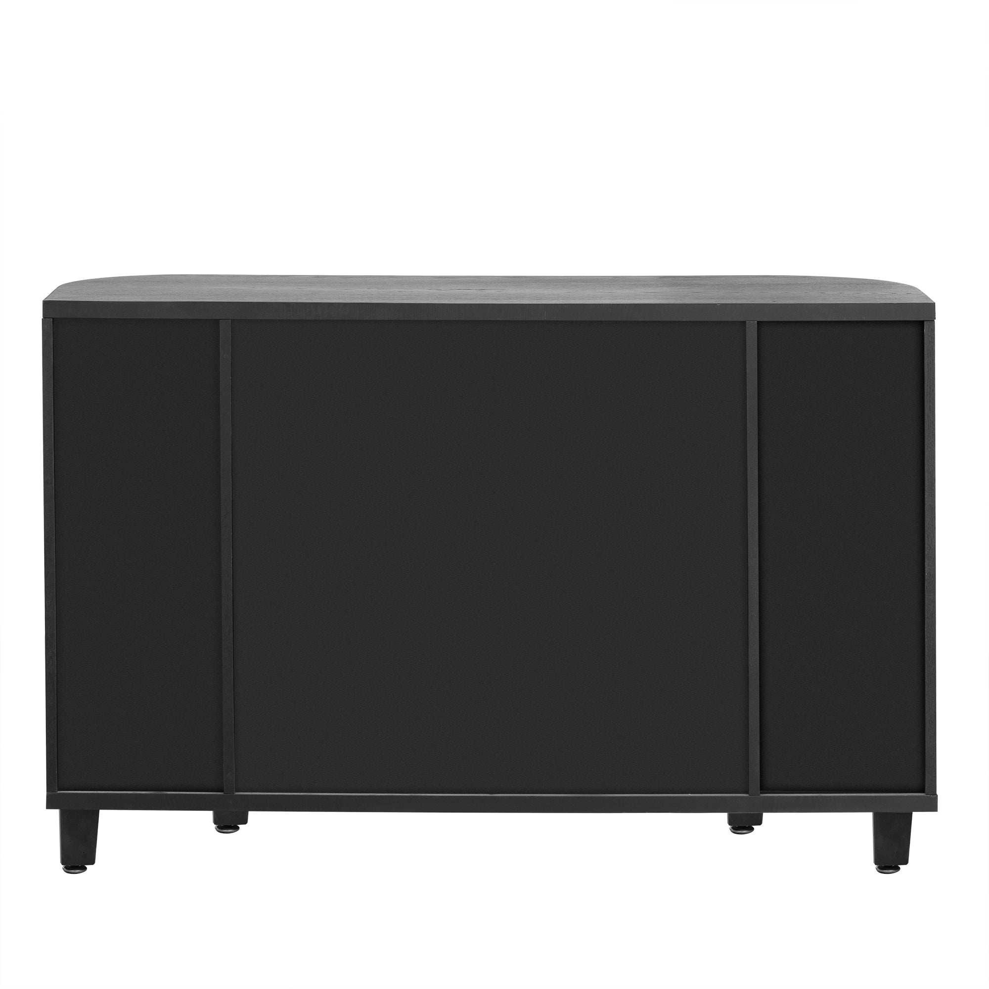 31.9" Tall MDF 4-door Curved Design Storage Cabinet