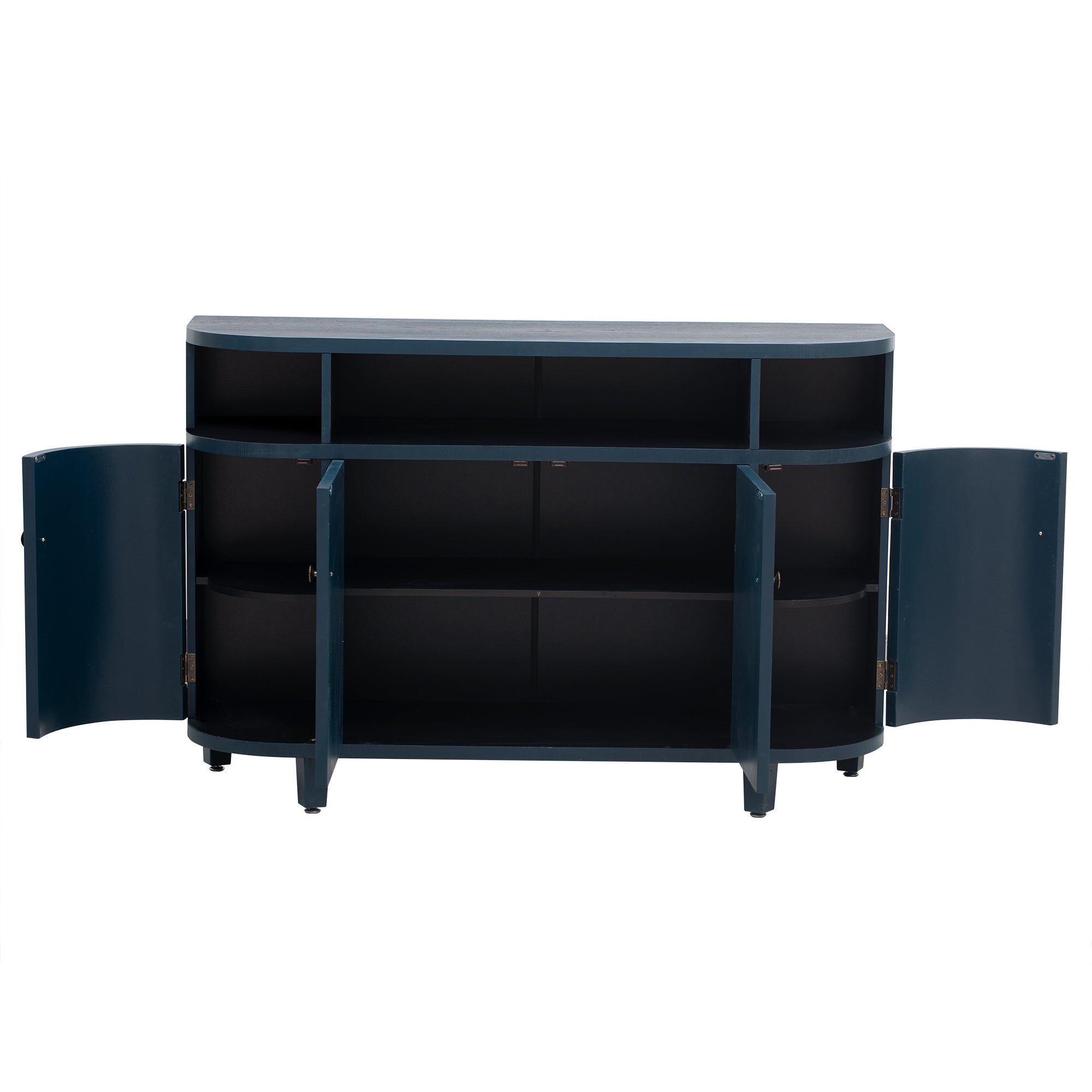 31.9" Tall MDF 4-door Curved Design Storage Cabinet