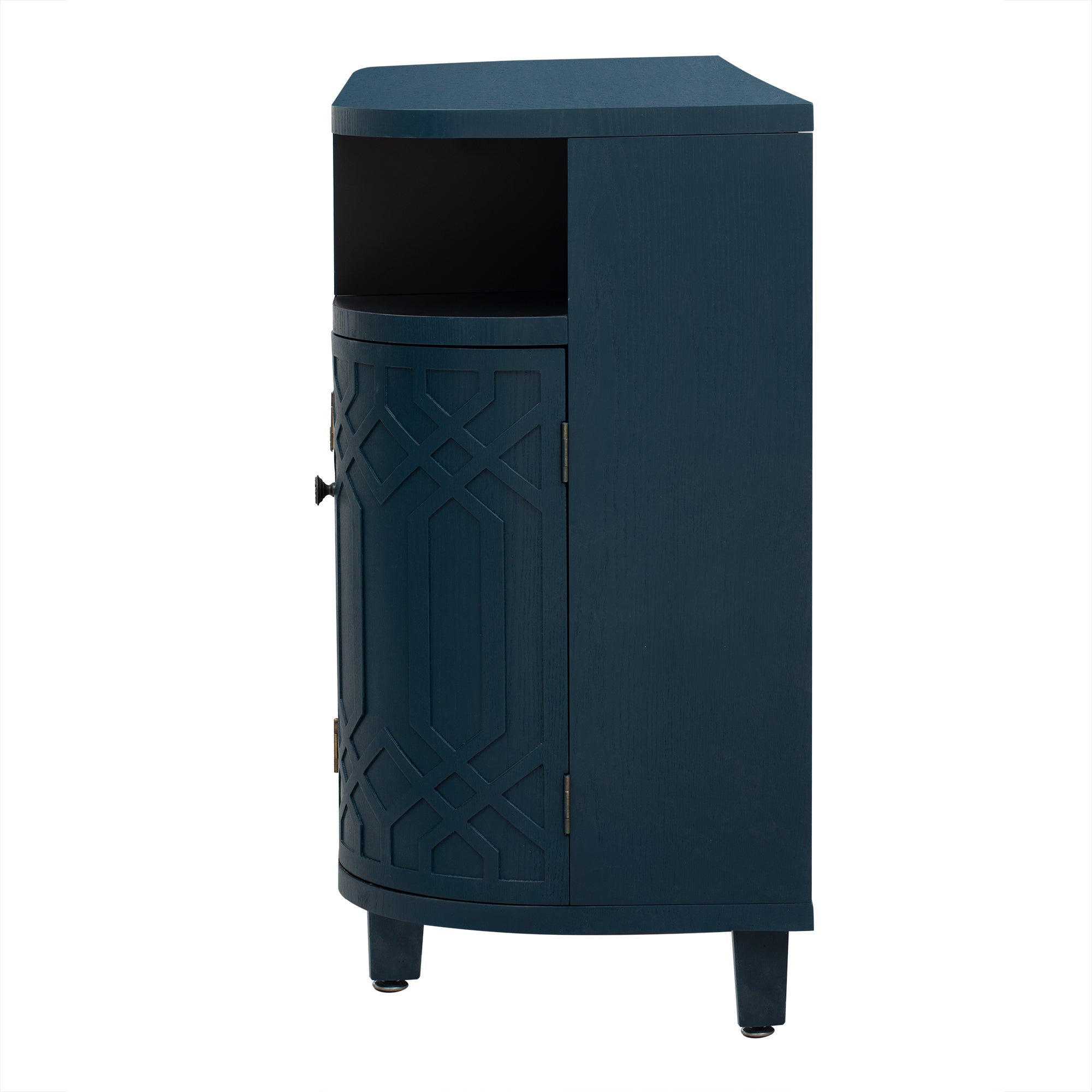 31.9" Tall MDF 4-door Curved Design Storage Cabinet