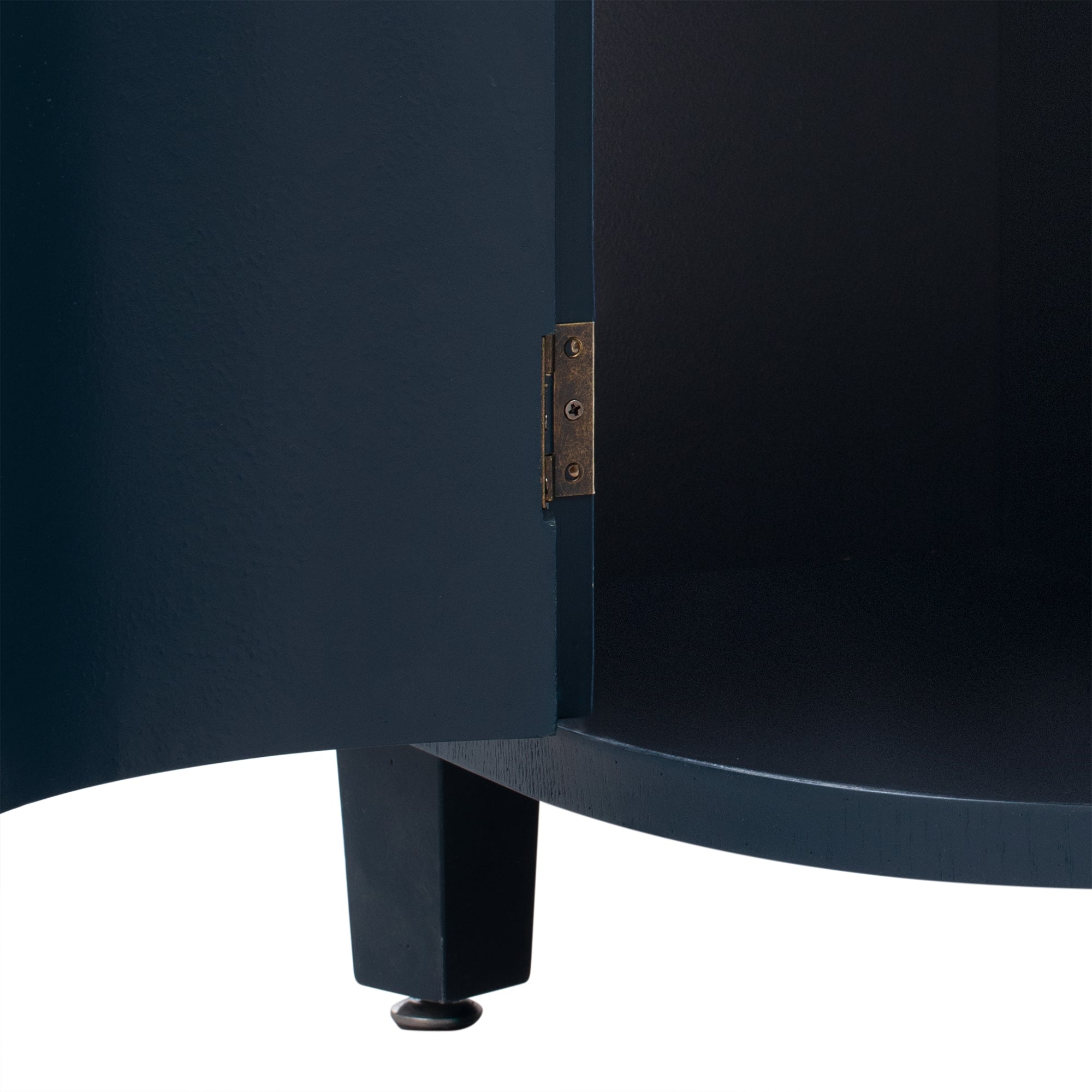 31.9" Tall MDF 4-door Curved Design Storage Cabinet