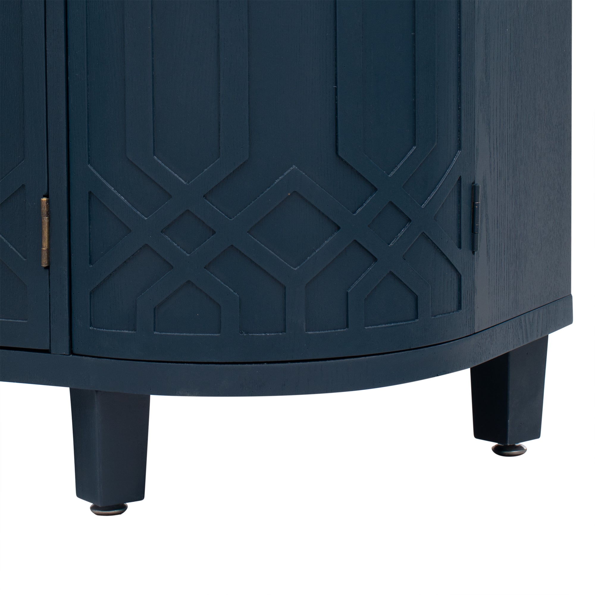 31.9" Tall MDF 4-door Curved Design Storage Cabinet