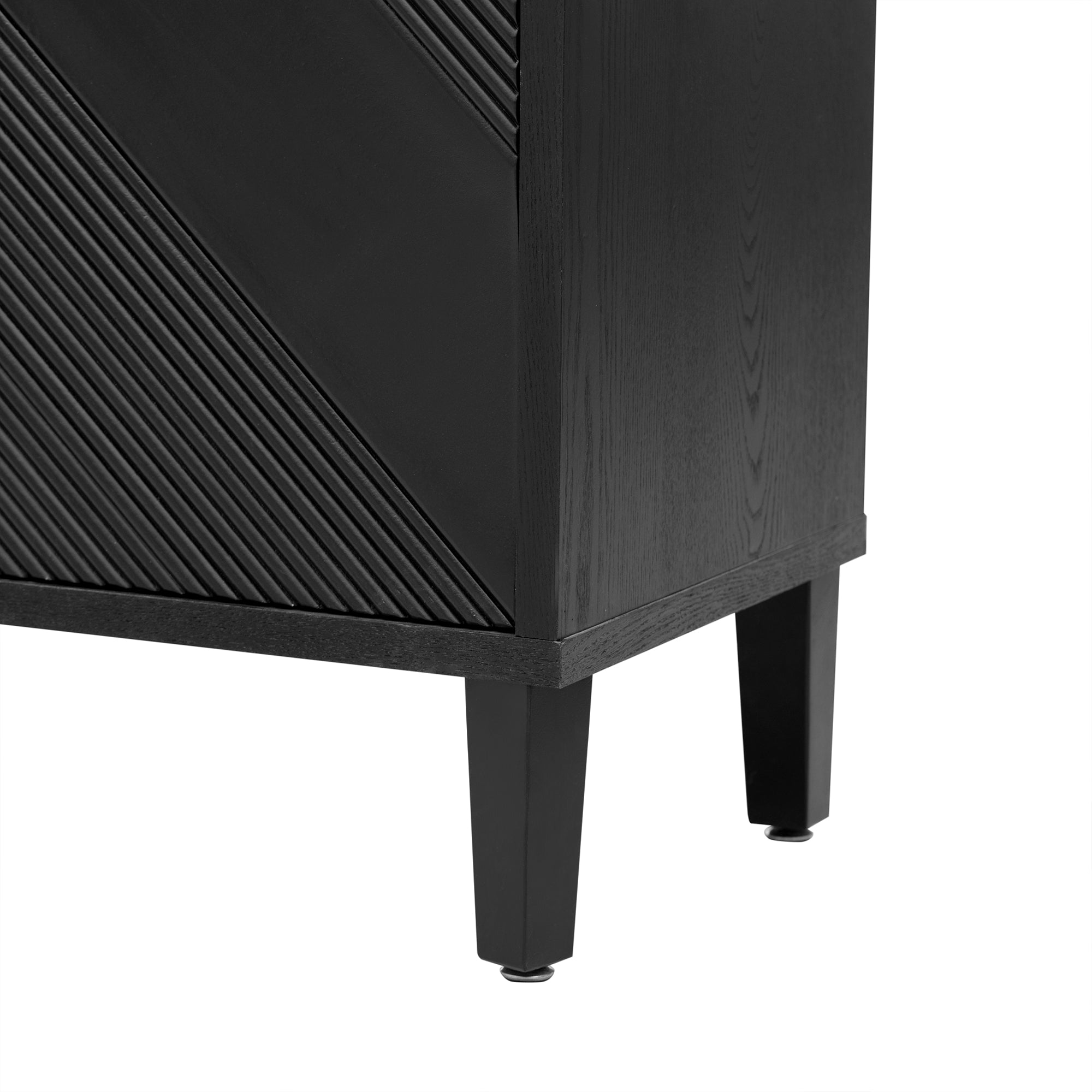 32" Tall MDF 4-door Accent Cabinet with Fraxinus Mandschuric Solid Wood Veneer