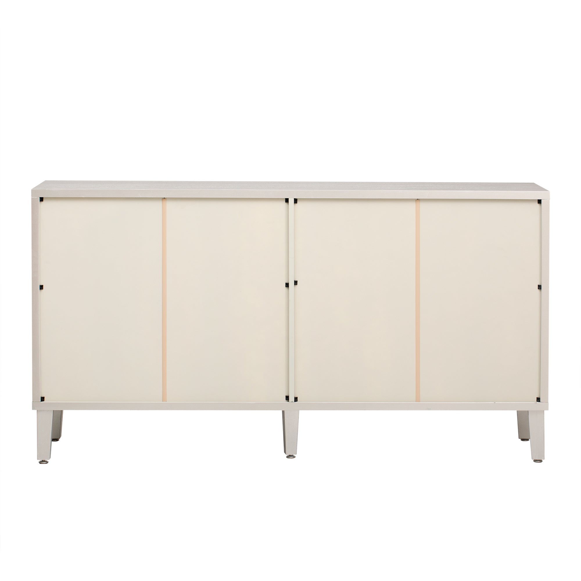 32" Tall MDF 4-door Accent Cabinet with Fraxinus Mandschuric Solid Wood Veneer