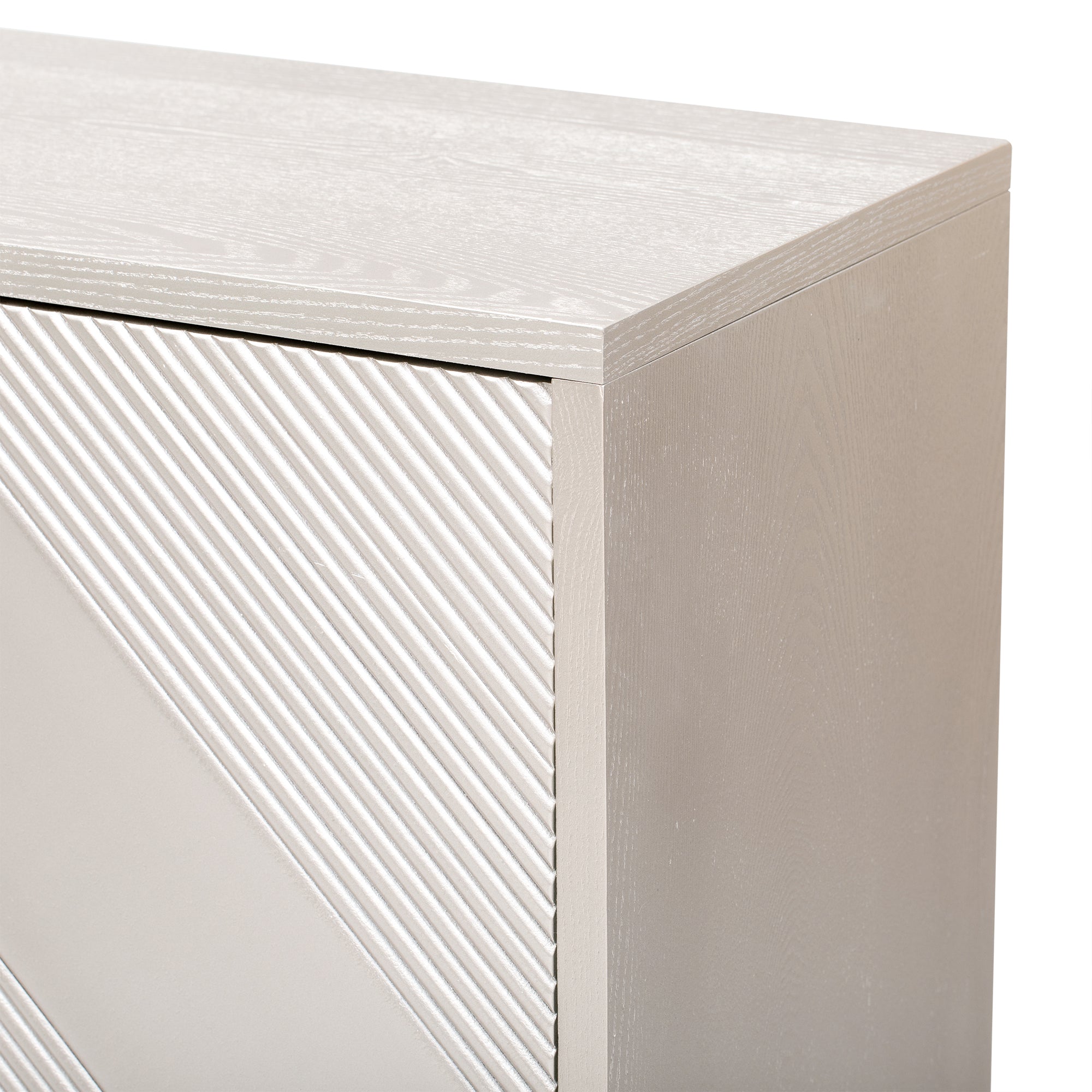 32" Tall MDF 4-door Accent Cabinet with Fraxinus Mandschuric Solid Wood Veneer
