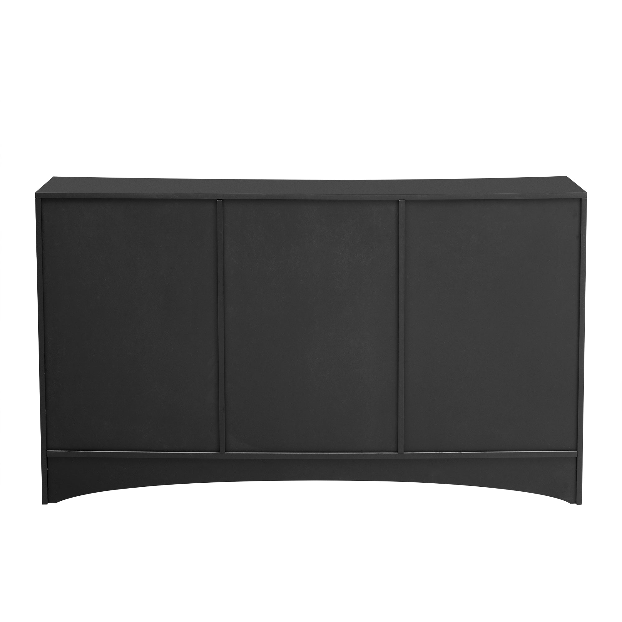 34" Tall MDF 3-door Curved Design Storage Cabinet