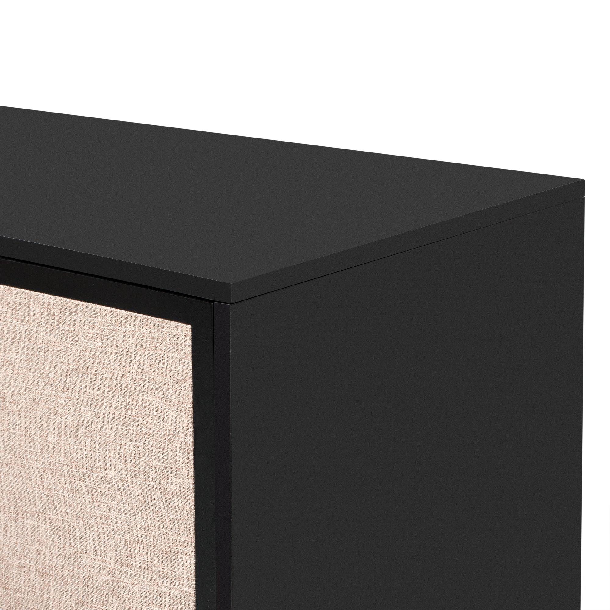 34" Tall MDF 3-door Curved Design Storage Cabinet