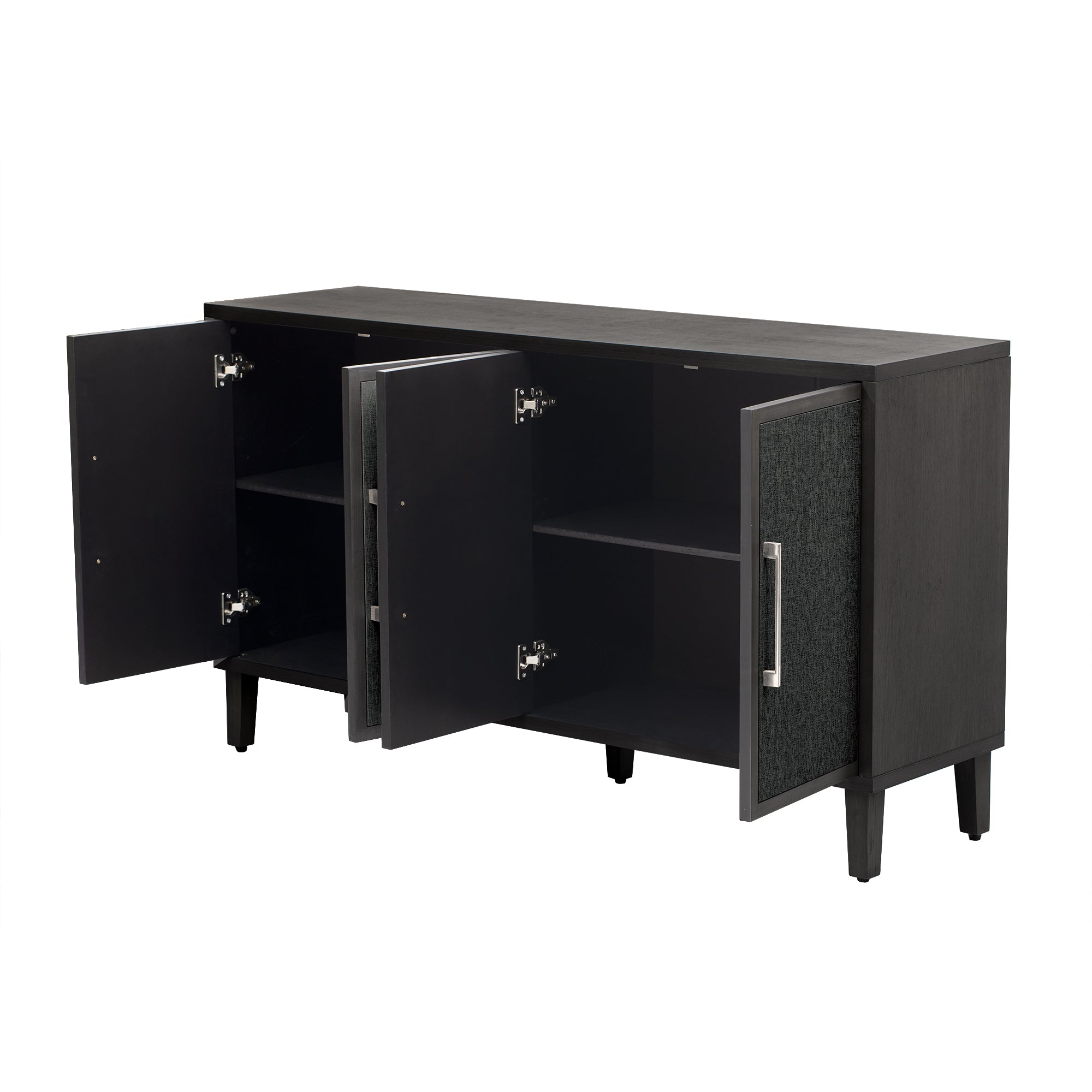 41" Tall MDF 4-door Accent Cabinet with Four Linen Cabinet Doors