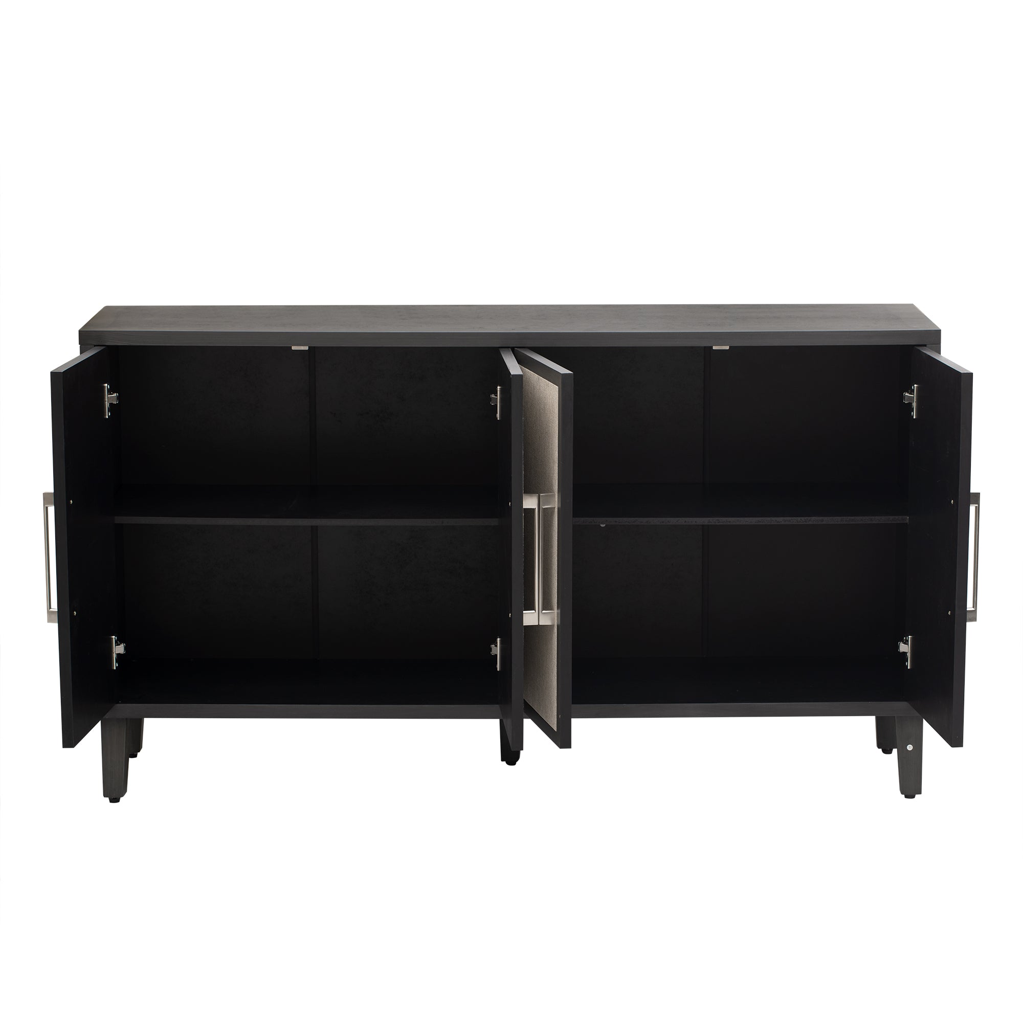 41" Tall MDF 4-door Accent Cabinet with Four Linen Cabinet Doors