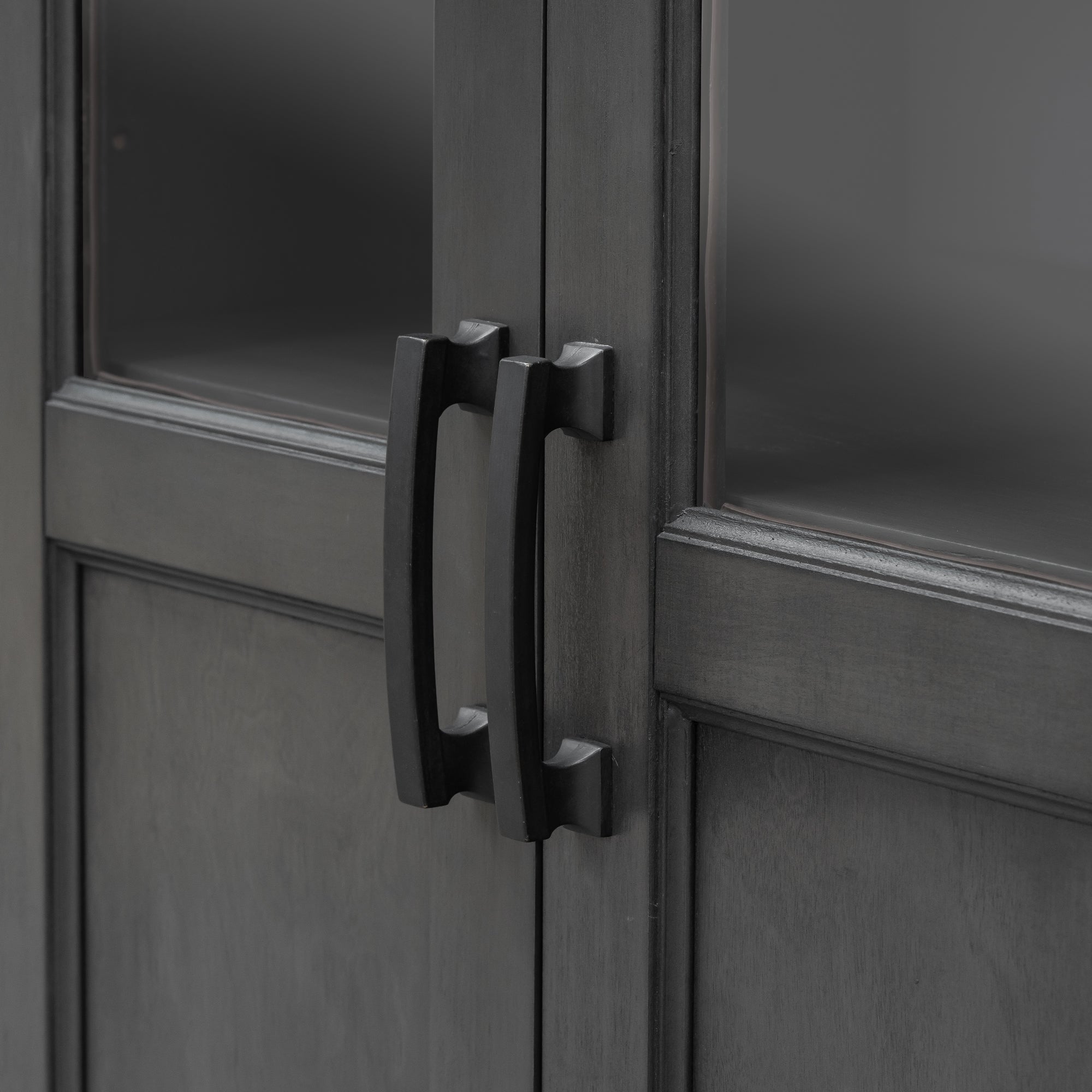 34" Tall MDF 4-door Accent Cabinet with Adjustable Shelf and Metal Handles