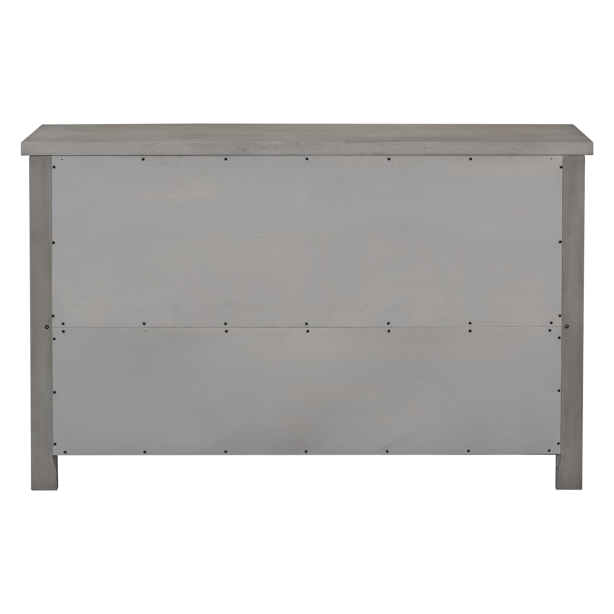 34" Tall MDF 4-door Accent Cabinet with Adjustable Shelf and Metal Handles