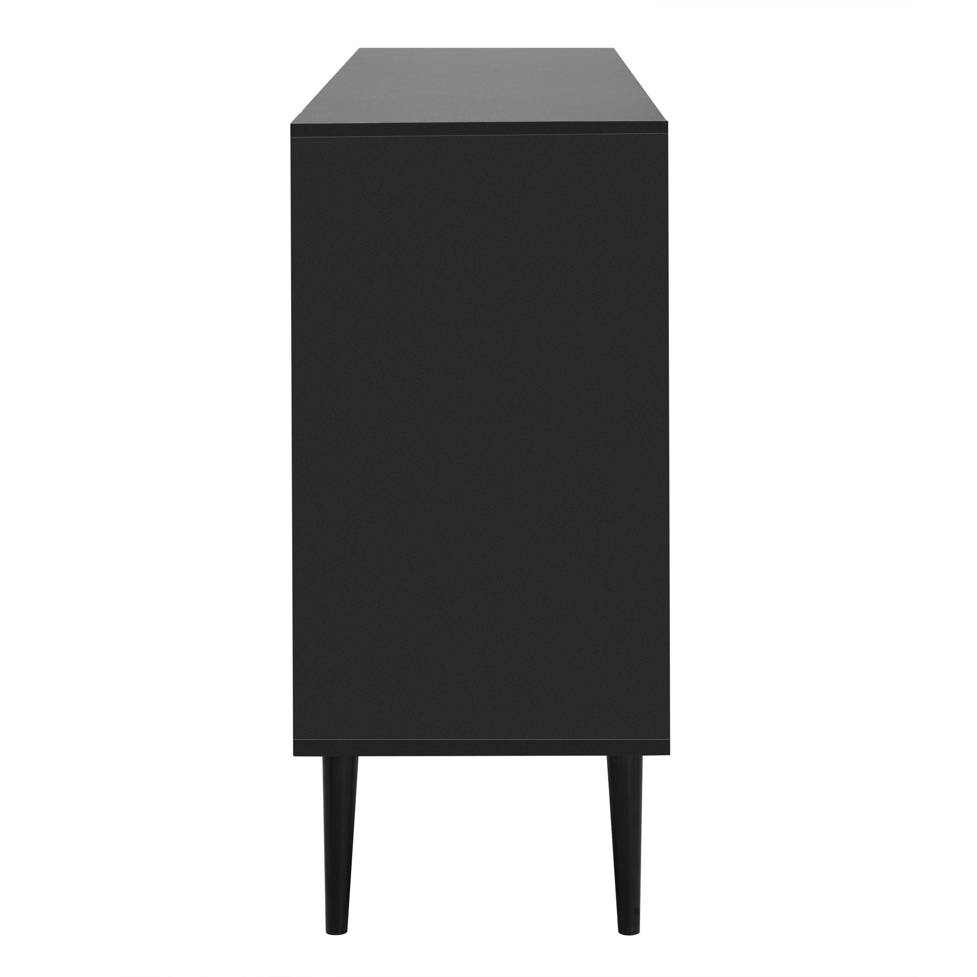 35" Tall MDF 2-door Storage Cabinet with Three Drawers and Metal Handles