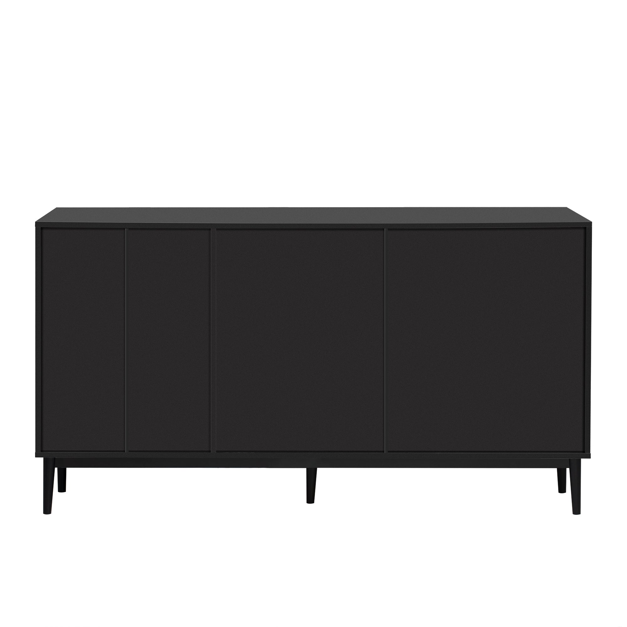 35" Tall MDF 2-door Storage Cabinet with Three Drawers and Metal Handles
