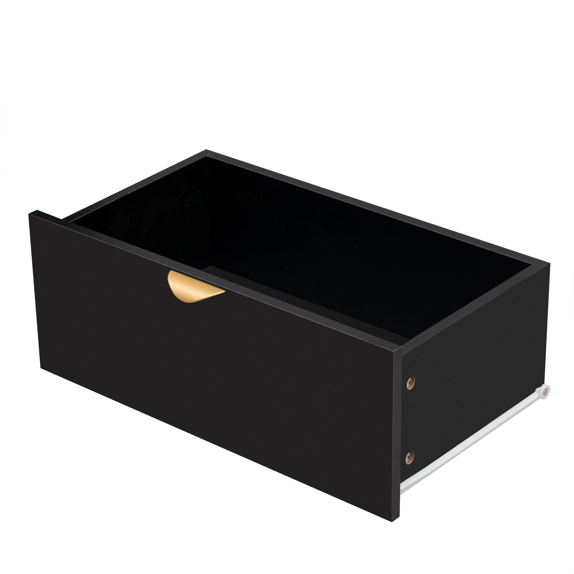 35" Tall MDF 2-door Storage Cabinet with Three Drawers and Metal Handles