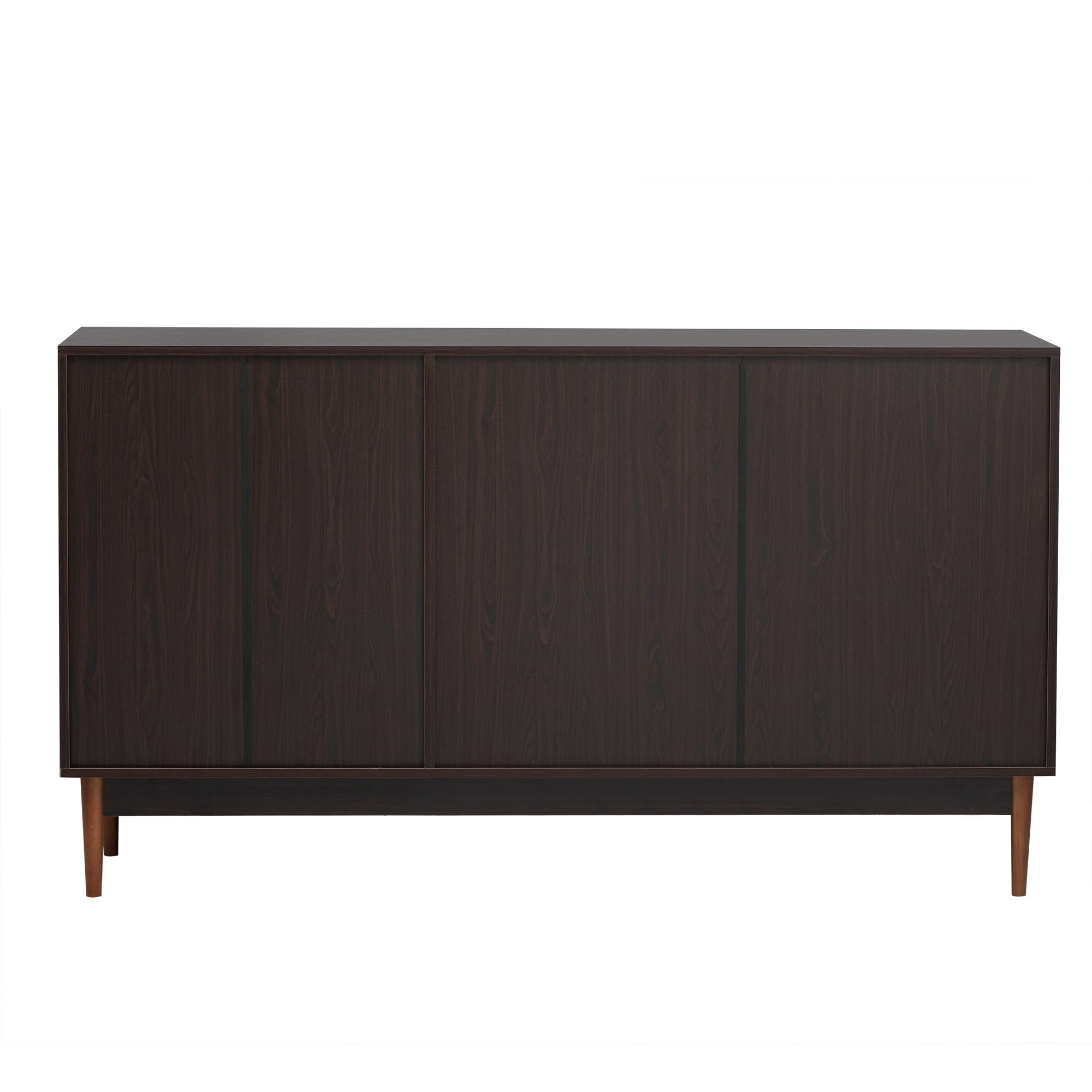 35" Tall MDF 2-door Storage Cabinet with Three Drawers and Metal Handles