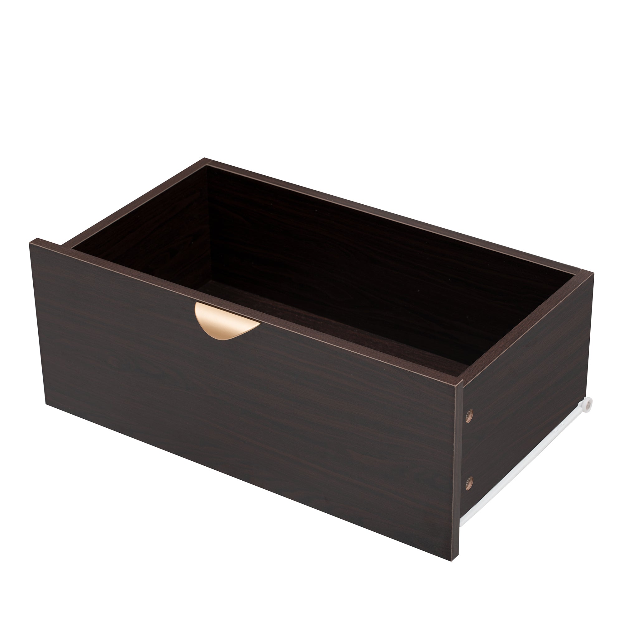 35" Tall MDF 2-door Storage Cabinet with Three Drawers and Metal Handles