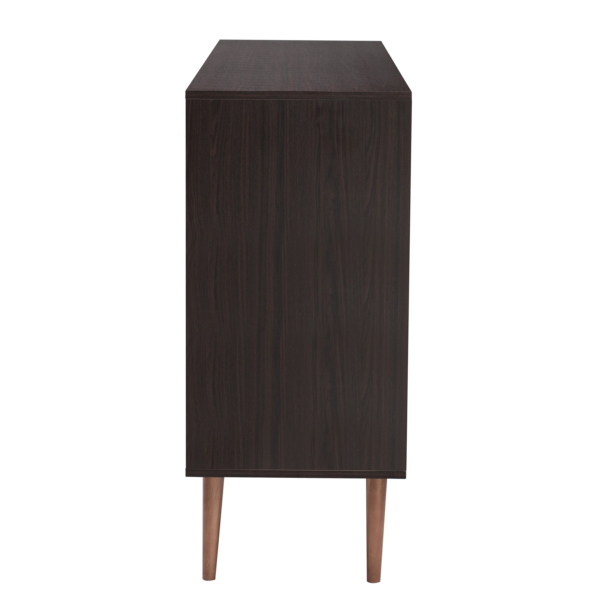 35" Tall MDF 2-door Storage Cabinet with Three Drawers and Metal Handles