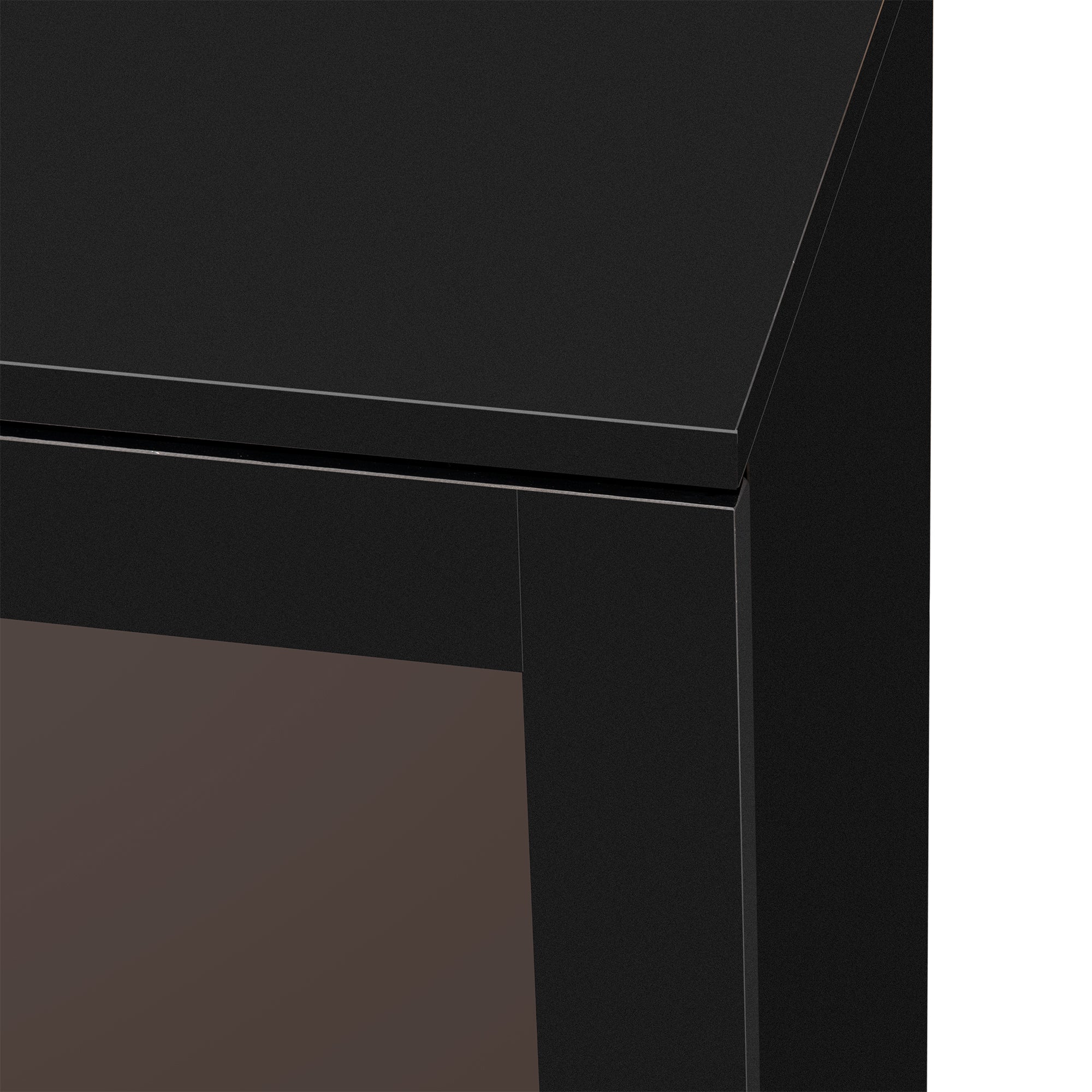 32" Tall 2-door Storage Cabinet with Three Drawers and Metal Handles