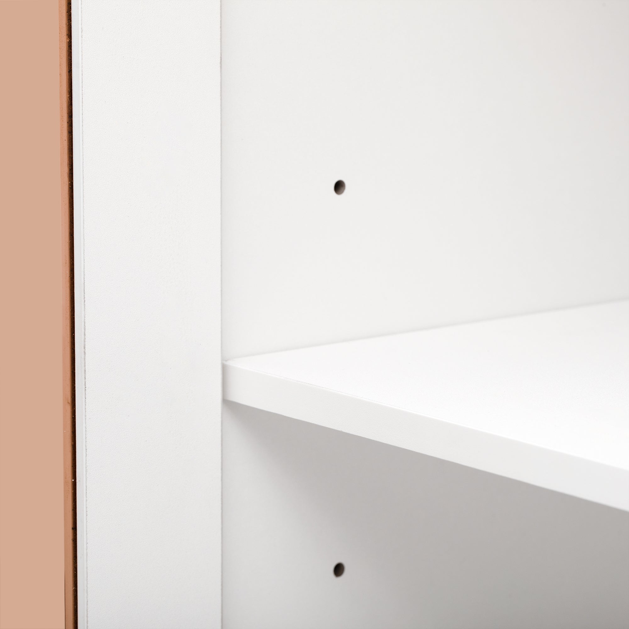 32" Tall 2-door Storage Cabinet with Three Drawers and Metal Handles