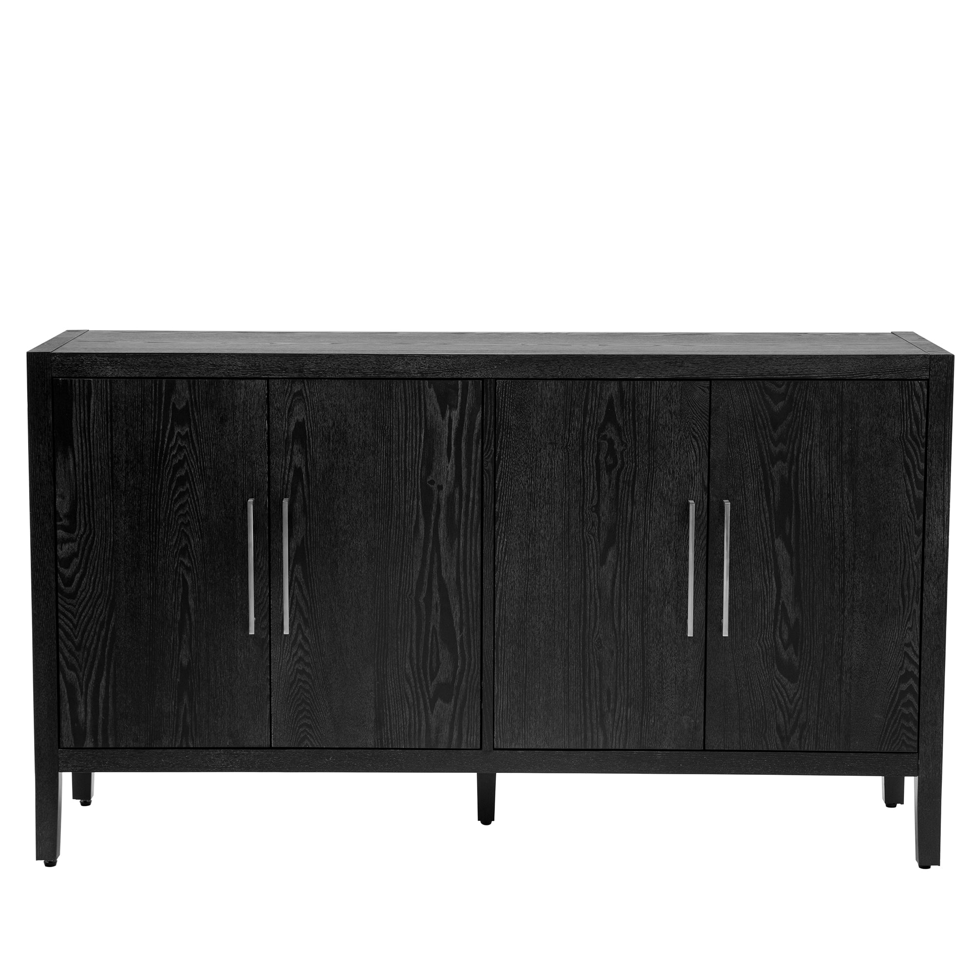 35" Tall MDF 4-door Accent Cabinet with 4 Metal handles and 4 Shelves