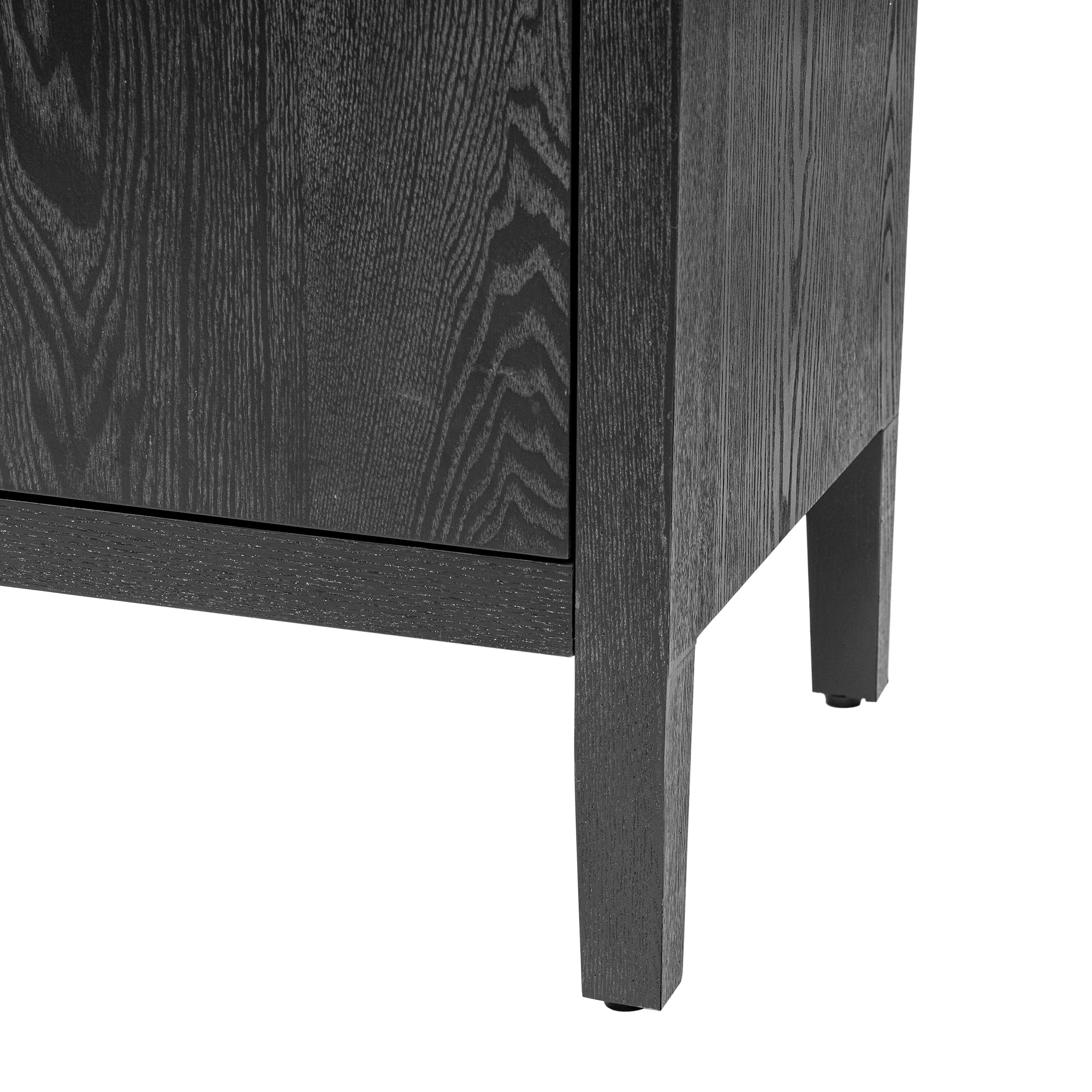 35" Tall MDF 4-door Accent Cabinet with 4 Metal handles and 4 Shelves