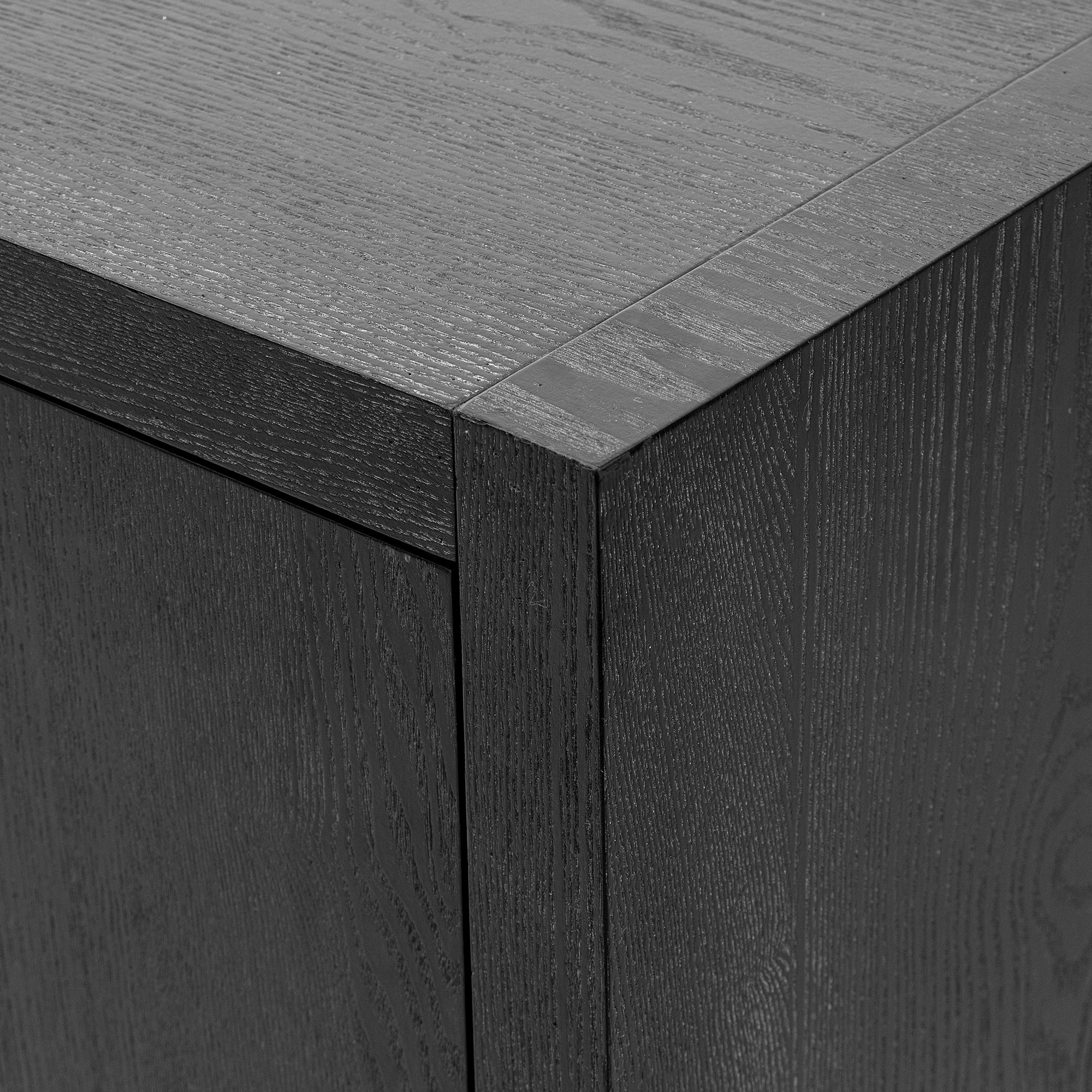 35" Tall MDF 4-door Accent Cabinet with 4 Metal handles and 4 Shelves