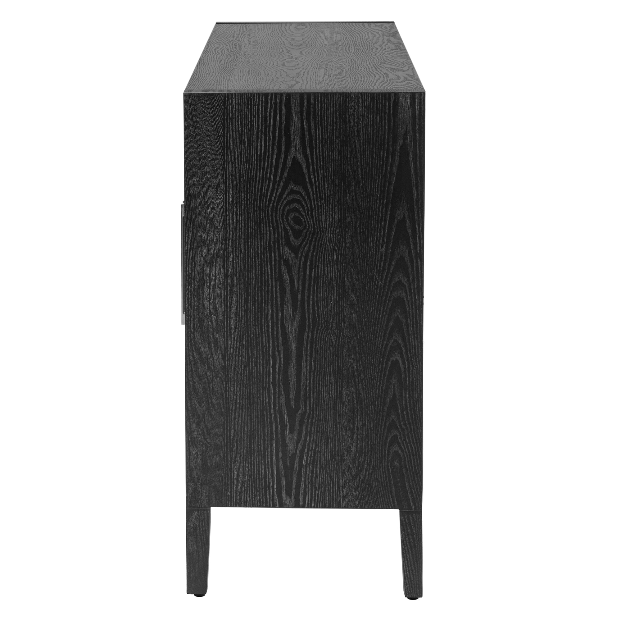35" Tall MDF 4-door Accent Cabinet with 4 Metal handles and 4 Shelves
