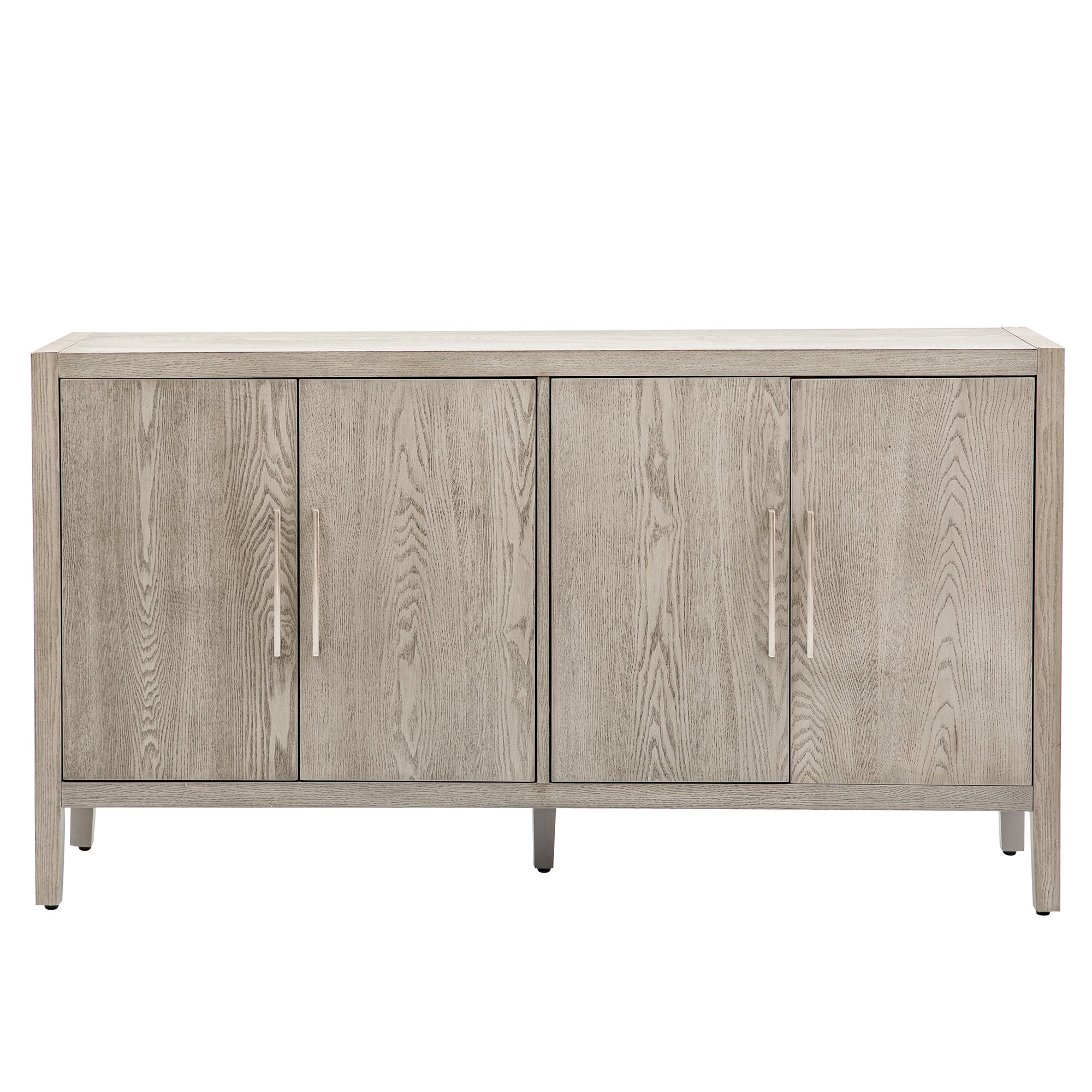 35" Tall MDF 4-door Accent Cabinet with 4 Metal handles and 4 Shelves