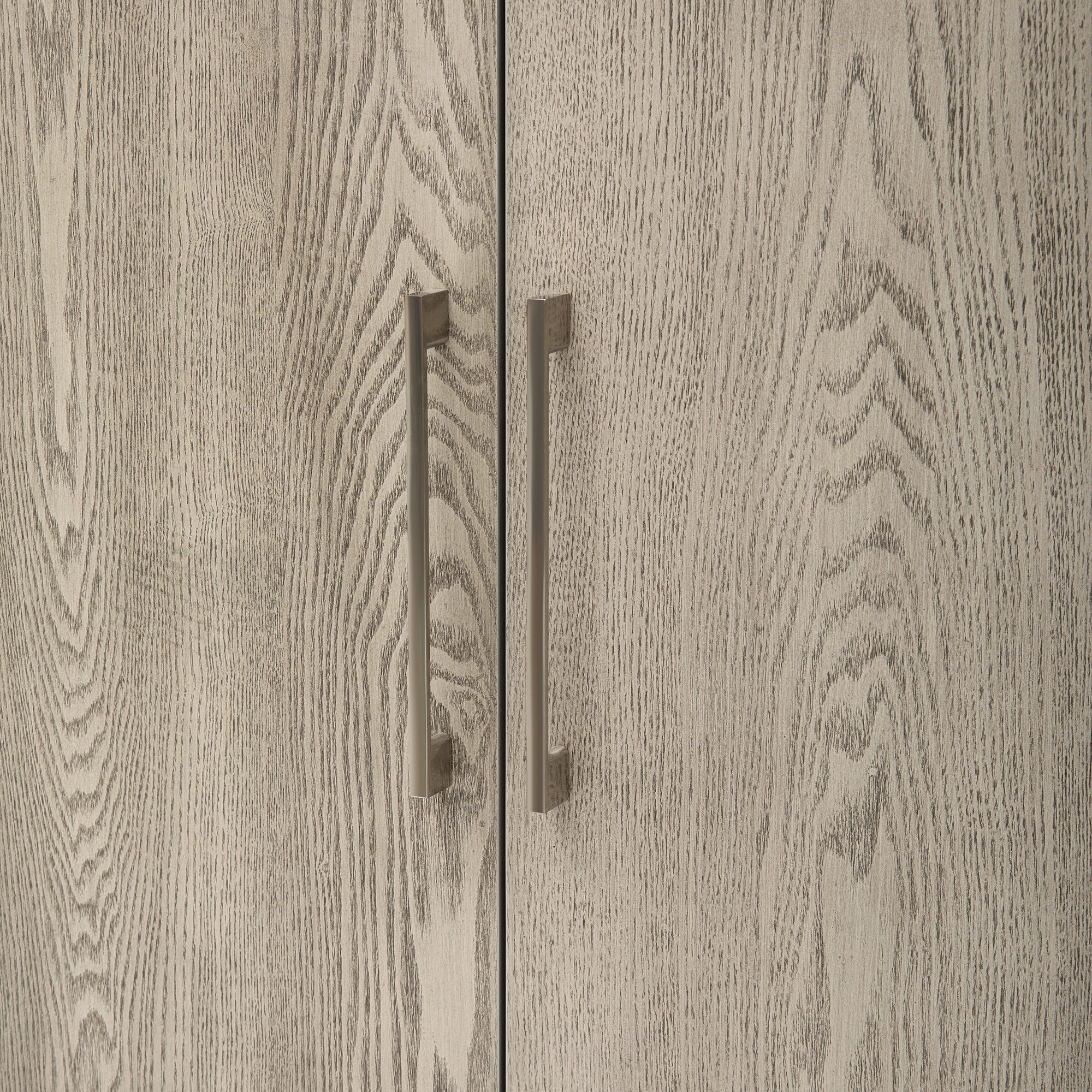 35" Tall MDF 4-door Accent Cabinet with 4 Metal handles and 4 Shelves